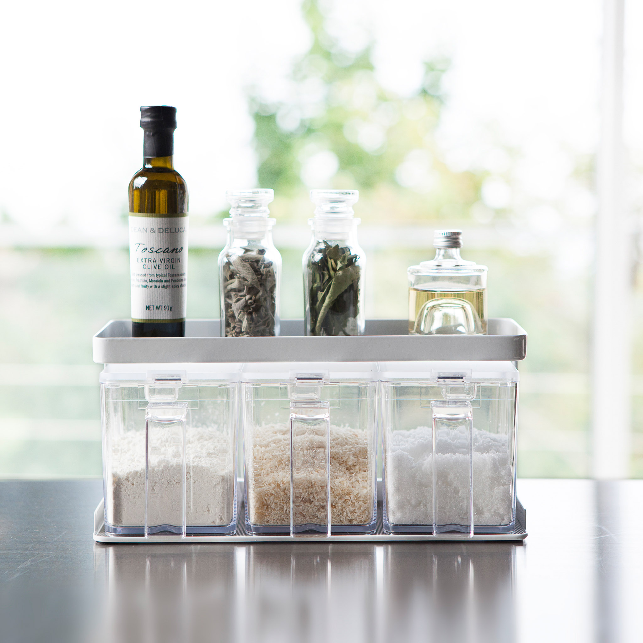 Seasoning Boxes (Set of 3) & Rack : Extra Storage Shelf