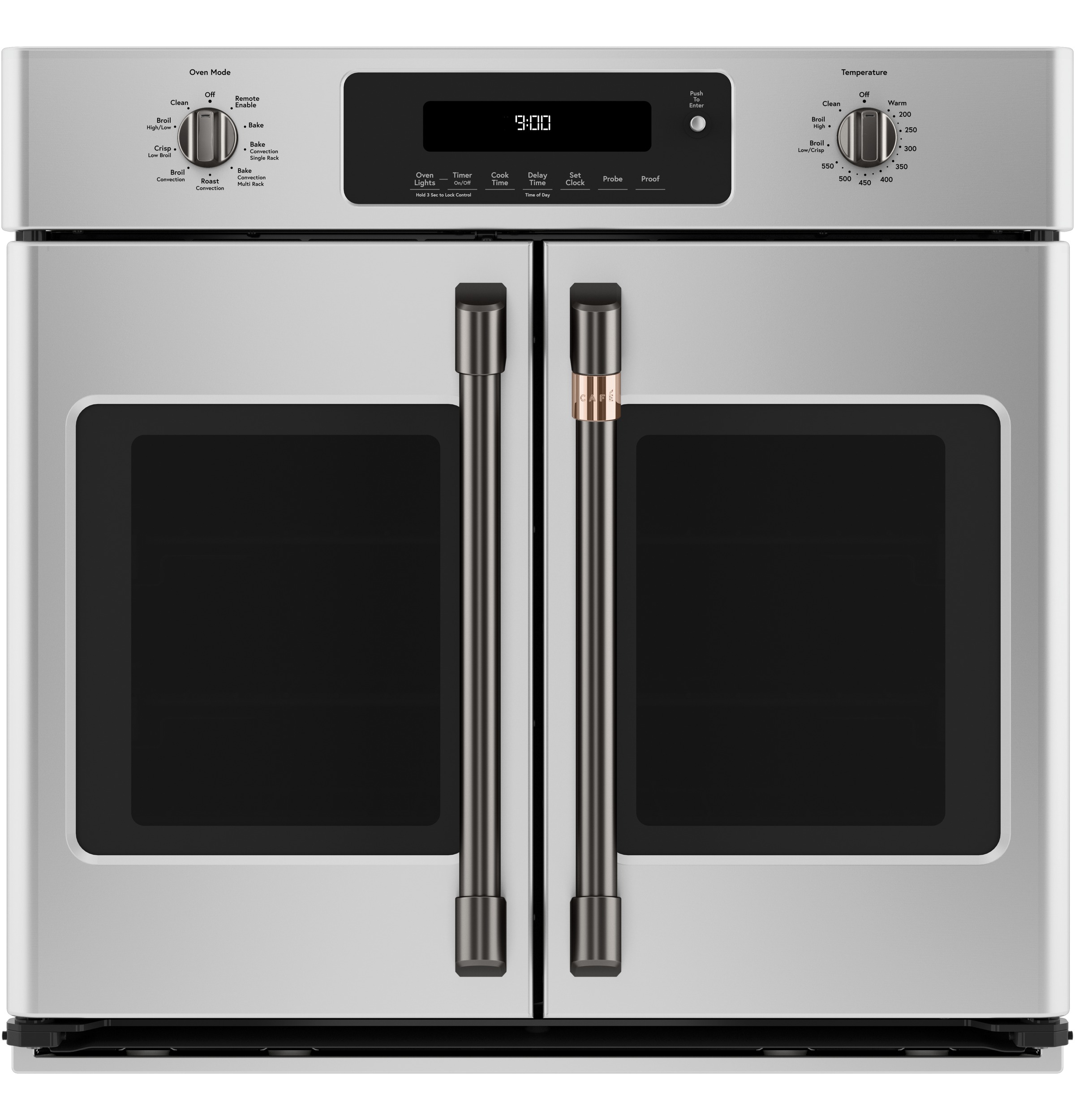30" Width Hndl & Knob Kit for French-Dr Sgl Wall Ovens Brushed Black For use w/ Wall Ovens — Not Connectable view 5