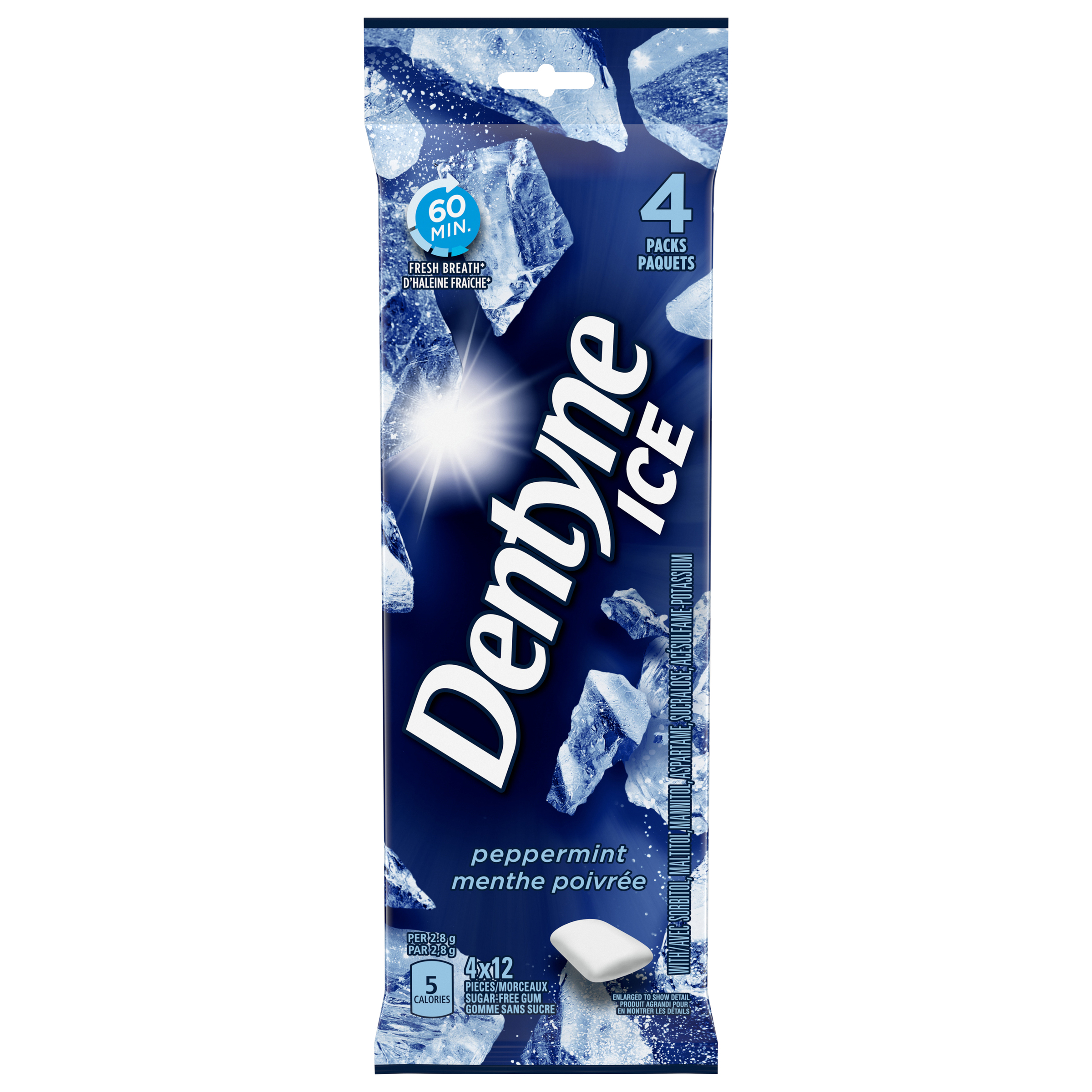 Dentyne Ice Peppermint, Sugar Free Gum, 4 pack (12 pieces per pack)-thumbnail-0