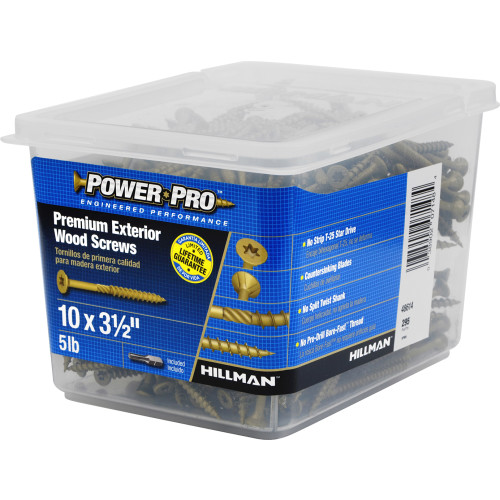 Power Pro Premium Exterior Wood Screw 10 X 3 1 2 5lb Box