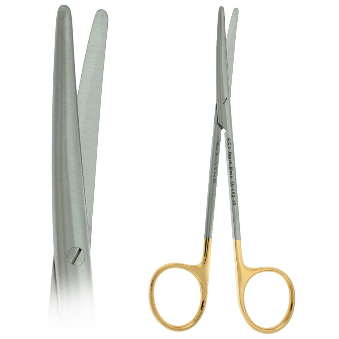 ACE Metzenbaum Scissors, curved, blunt, tungsten carbide tips