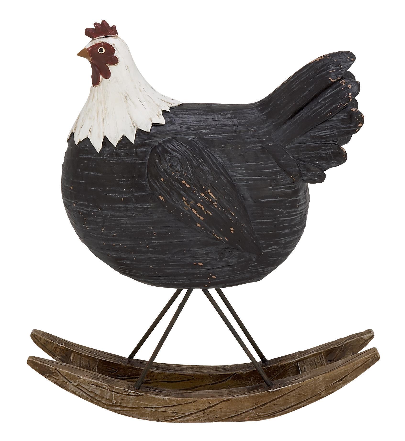 Black Polystone Farmhouse Sculpture, 12" x 10" x 4"