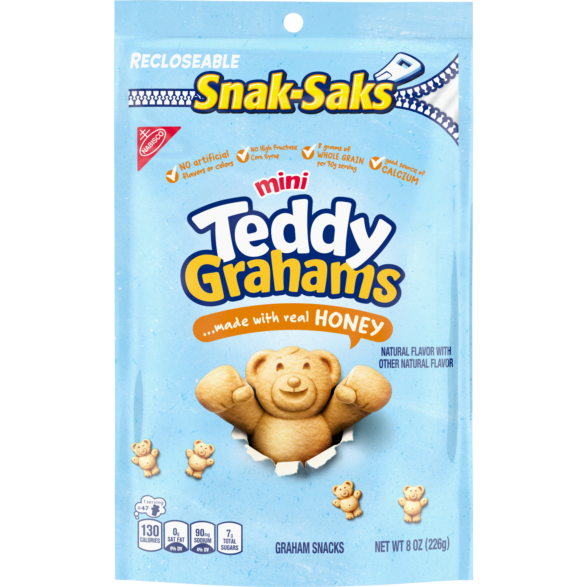 Teddy Grahams Honey Graham Snacks, 8 oz-thumbnail-1