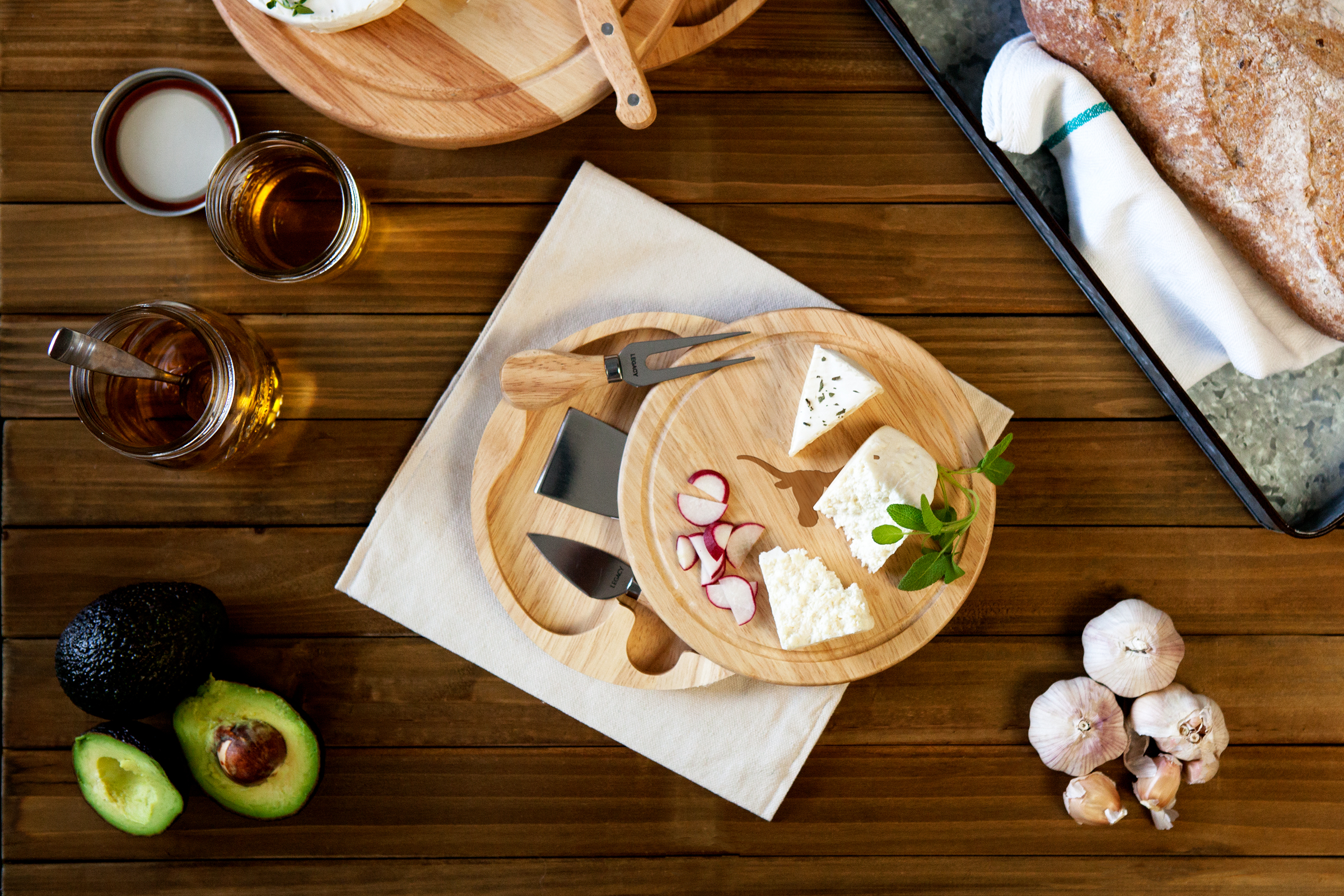 Texas Longhorns - Brie Cheese Cutting Board & Tools Set