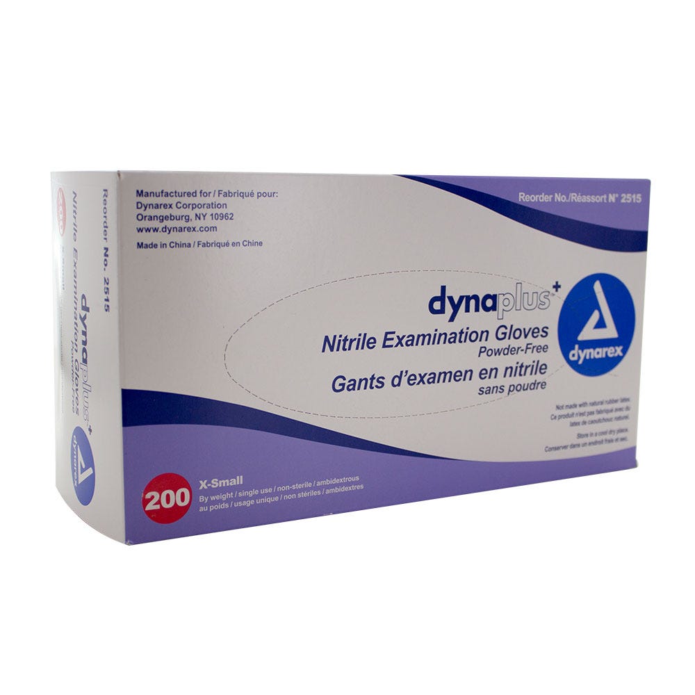 DynaPlus™ Nitrile Exam Gloves, X-Small, Powder-Free - 200/Box