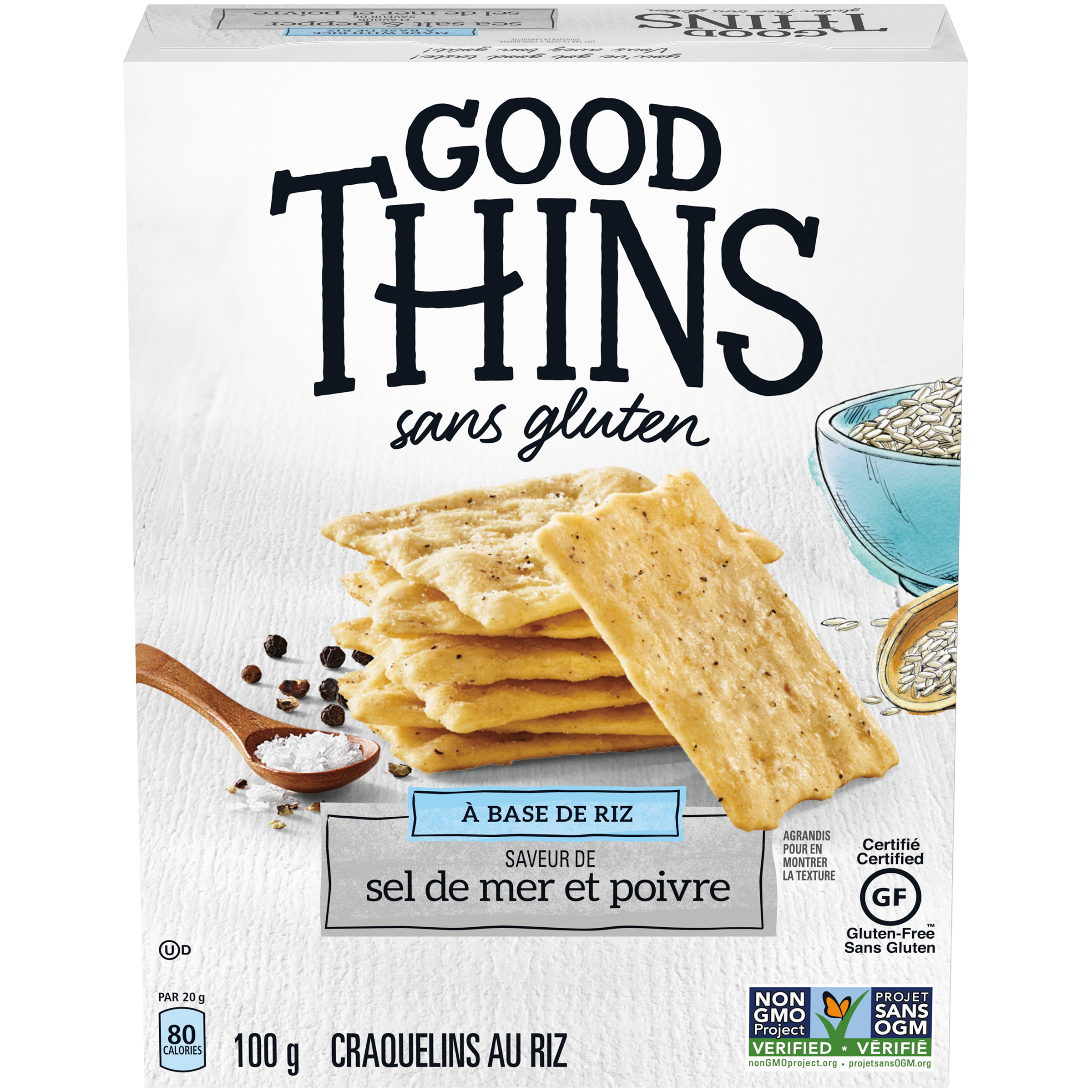 Good Thins Rice Sea Salt & Pepper Crackers 100 G-thumbnail-1