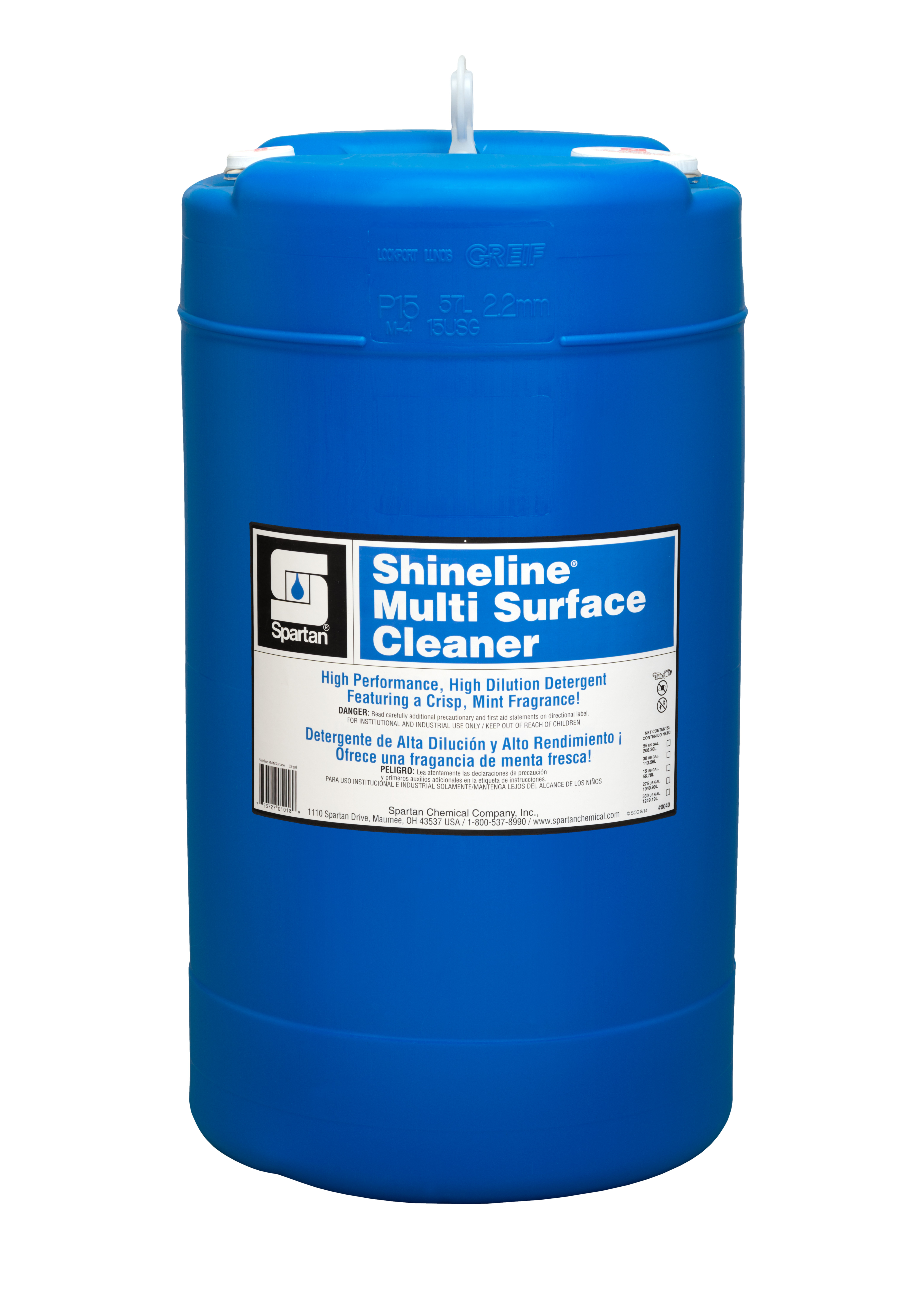 Spartan Chemical Company Shineline Multi Surface Cleaner, 15 GAL DRUM