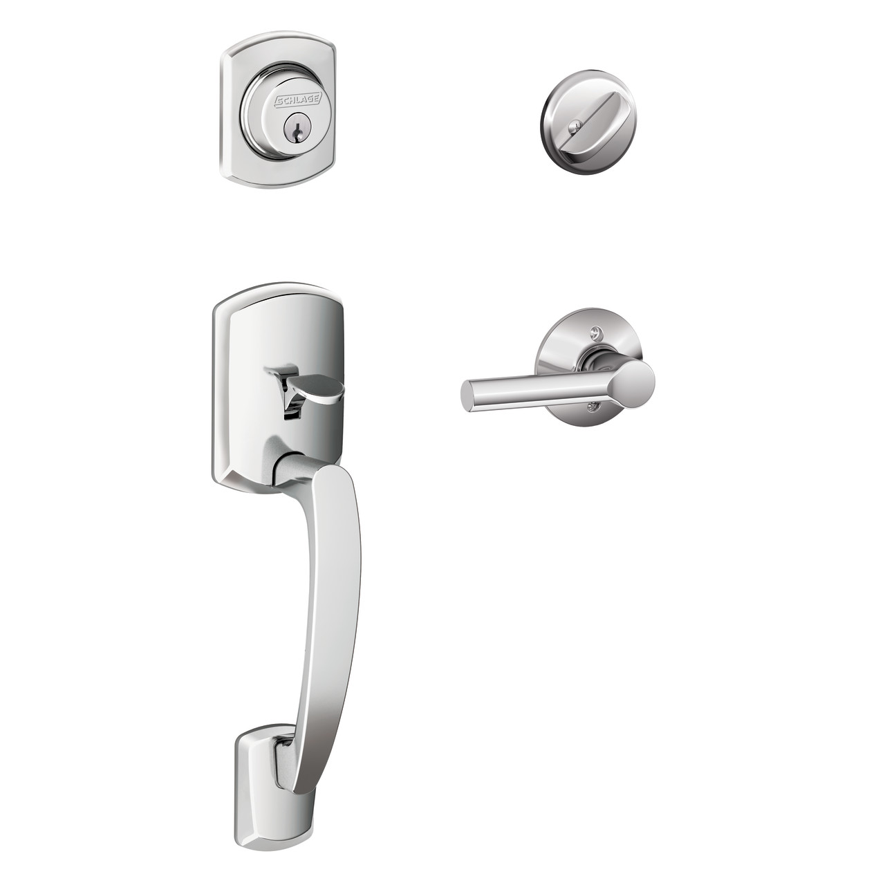 Single Cylinder Handleset and Broadway Lever