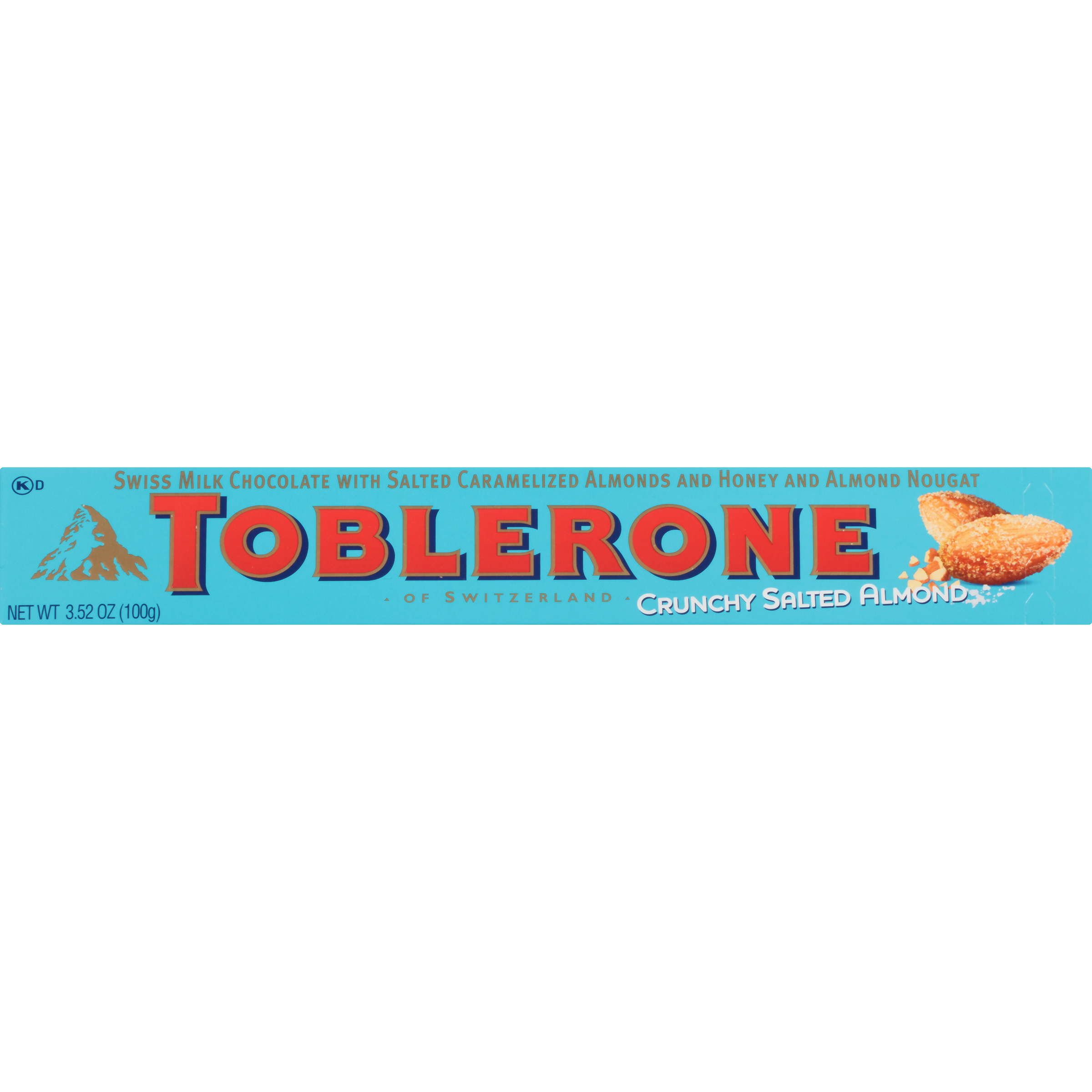 Toblerone Swiss Milk Chocolate Candy Bars with Salted Caramelized Almonds and Honey and Almond Nougat, 3.52 oz Bar-thumbnail-2