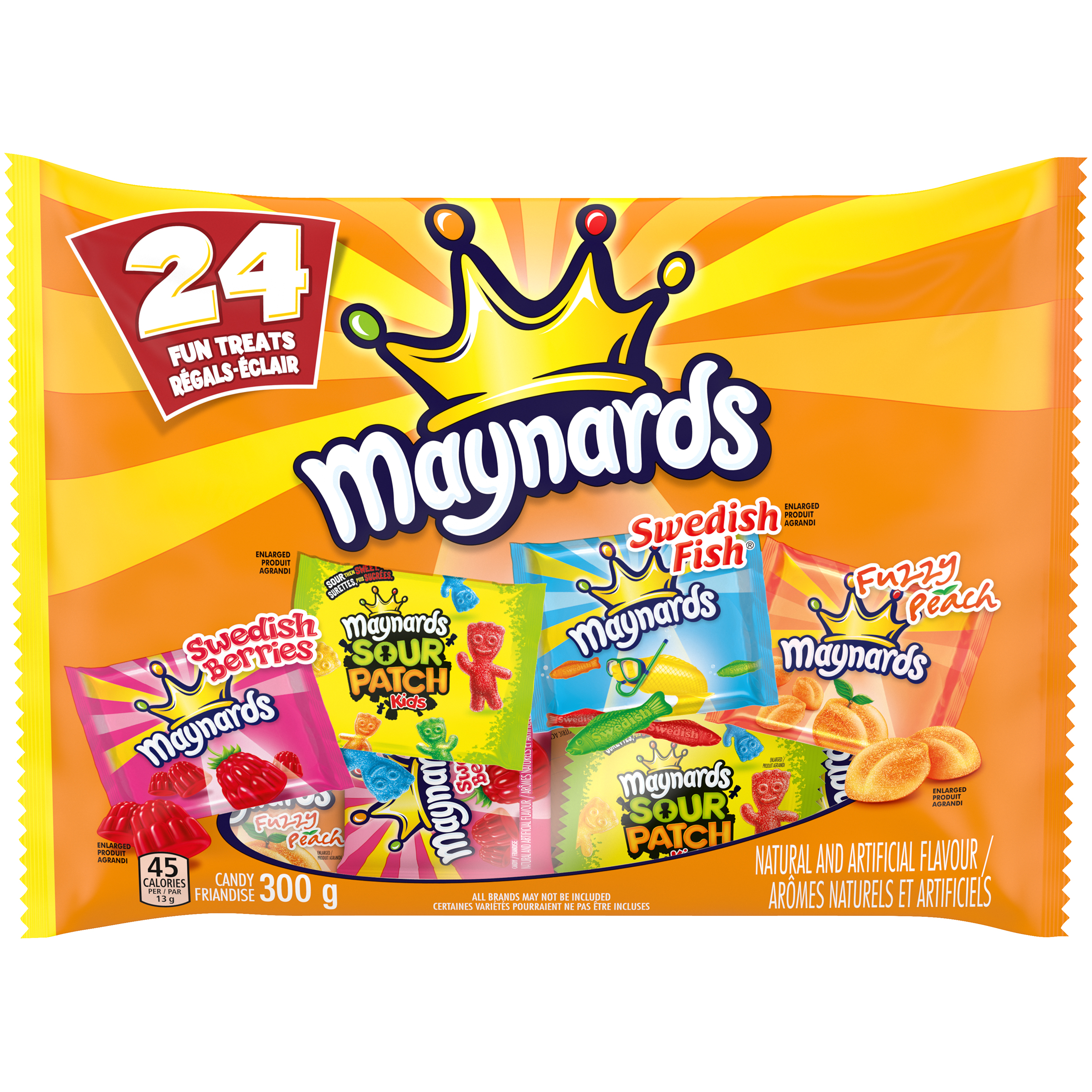 MAYNARDS Candy Assortment for Halloween (24 Fun Treat pouches, 300 g)