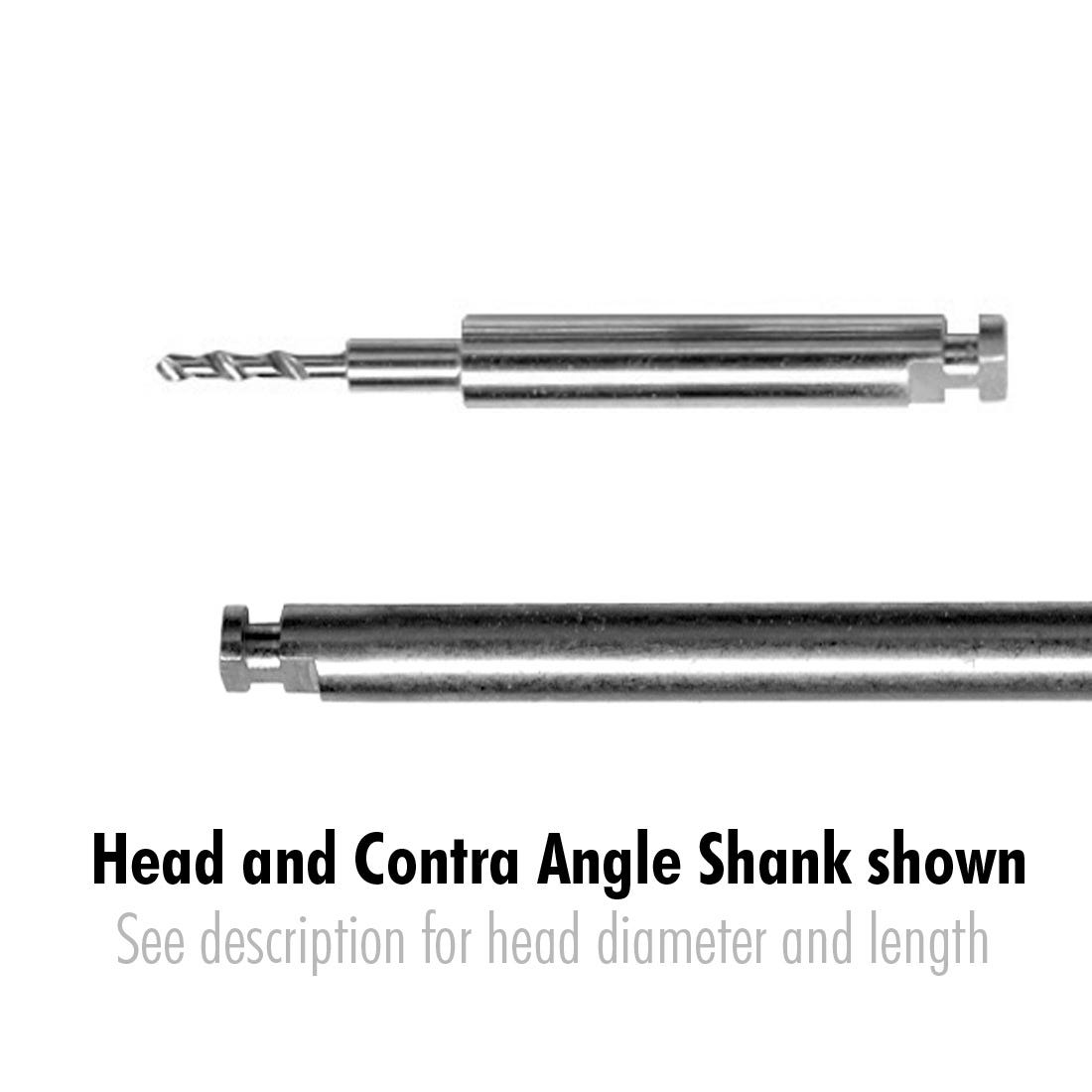 Orthodontic Pilot Twist Drill 1.1mm  23.6mm long. 1.1mm head diameter, contra angle