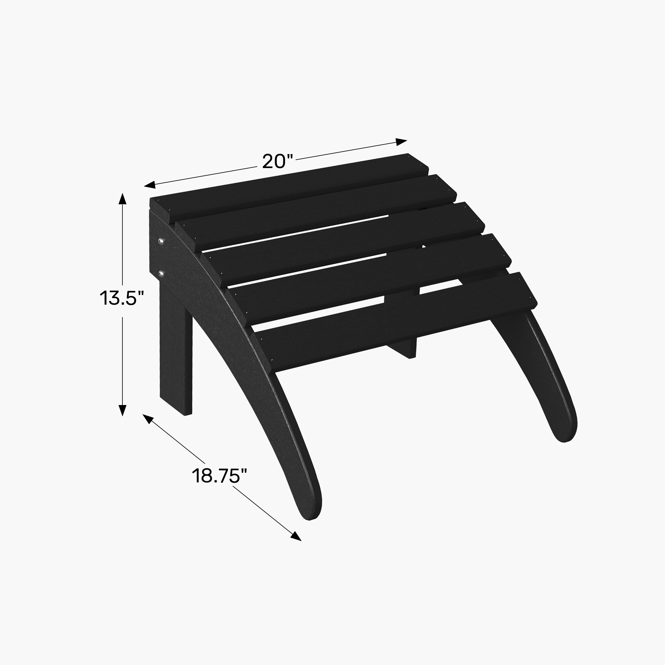 Outdoor Folding Adirondack Ottoman WWT Spec Image