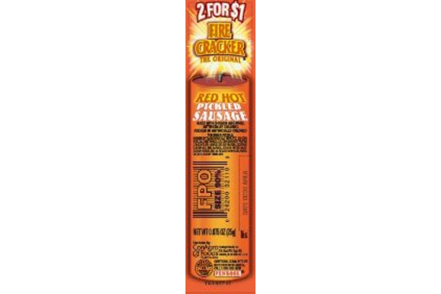 Firecracker Red Hot Pickled Sausage, 2/1 Gravity Feed Conagra