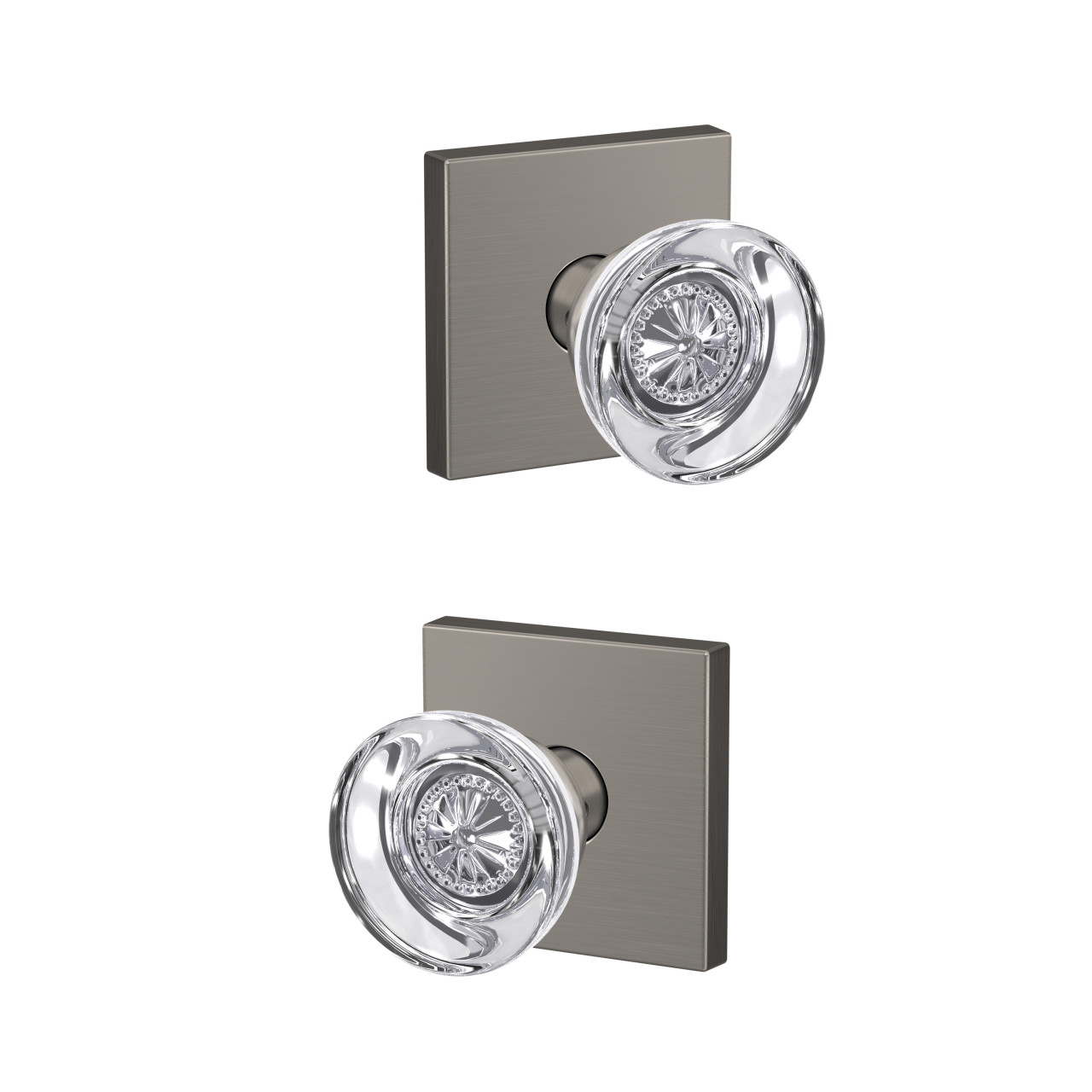 Custom Hobson Glass Knob Combined Interior Hall-Closet and Bed-Bath Lock