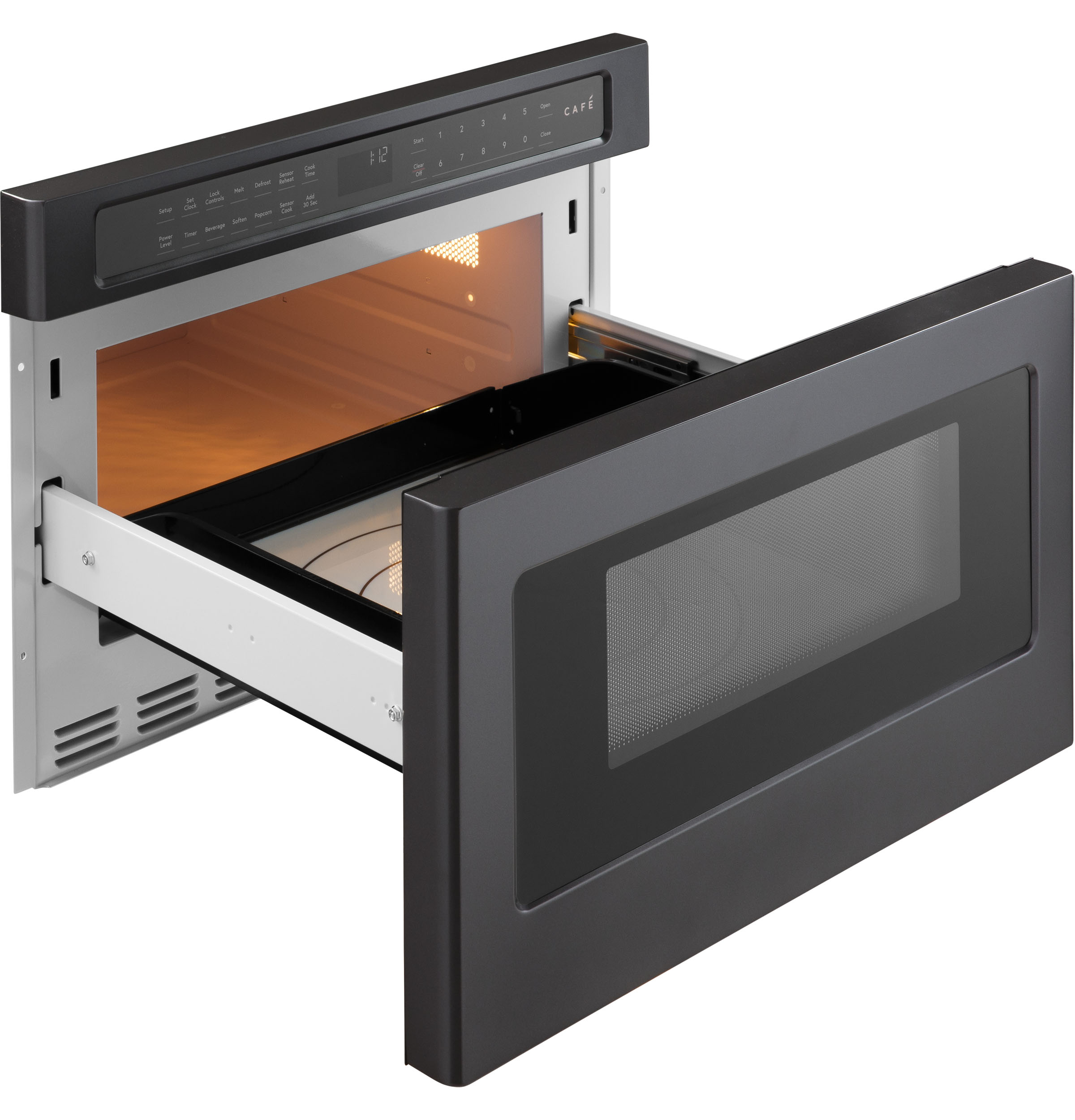 Café™ 1.2 Cu.Ft. Matte Black Built In Microwave Drawer view 2