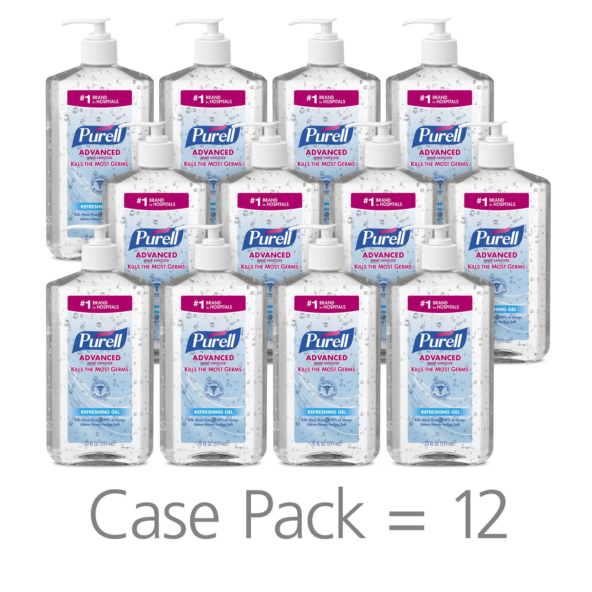 Picture of Advanced Instant Hand Sanitizer, 20oz Pump Bottle, 12/Carton