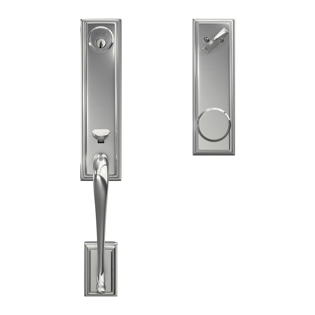 Custom 3/4 Trim Single Cylinder Handleset and Bowery Knob with Addison Trim