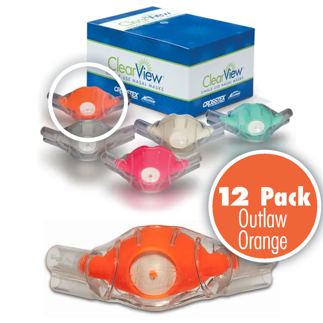ClearView Classic Nasal Hood, Large Adult, Outlaw Orange - 12/Box