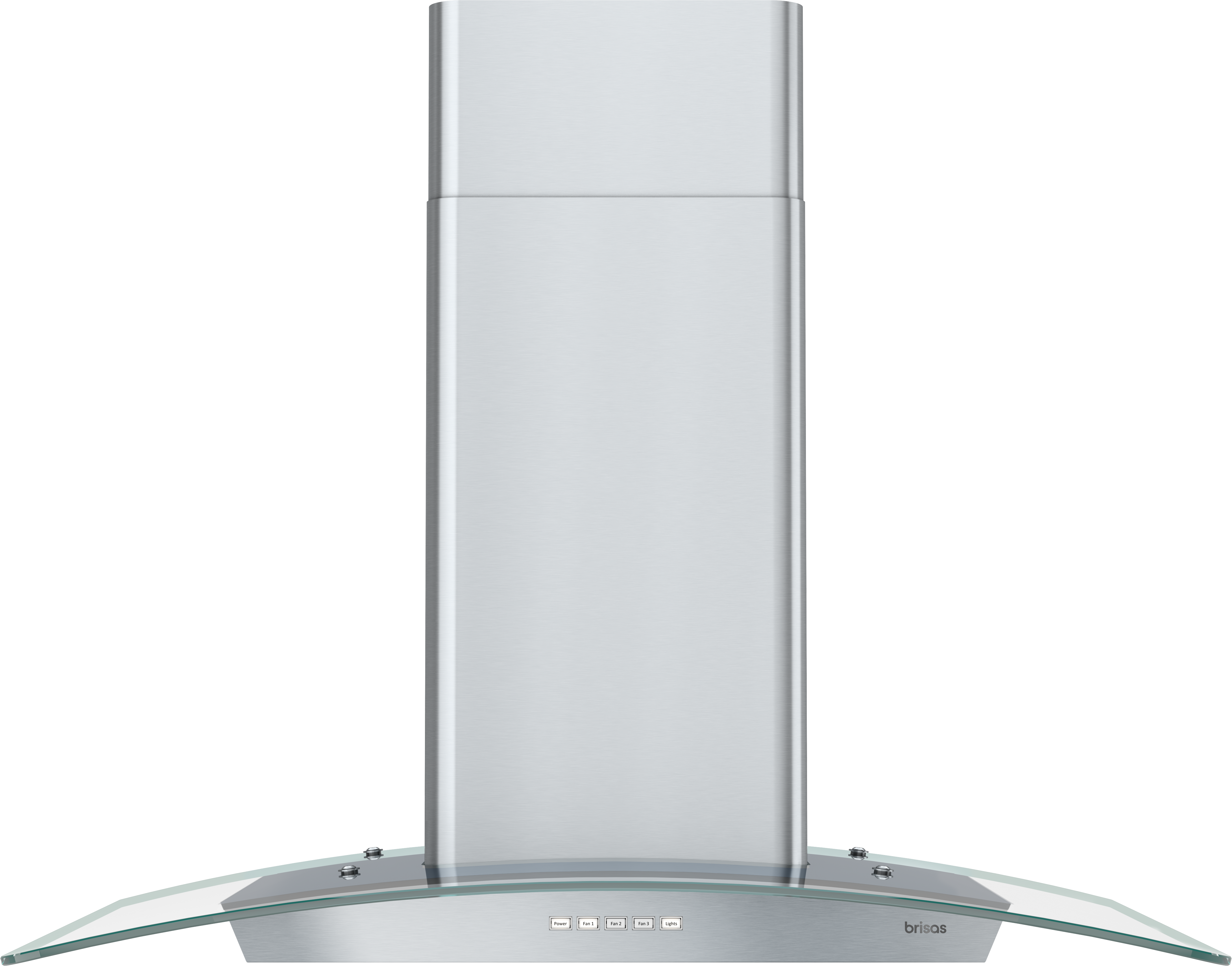 Zephyr Curved Glass Chimney Wall 30" 600 CFM ACT