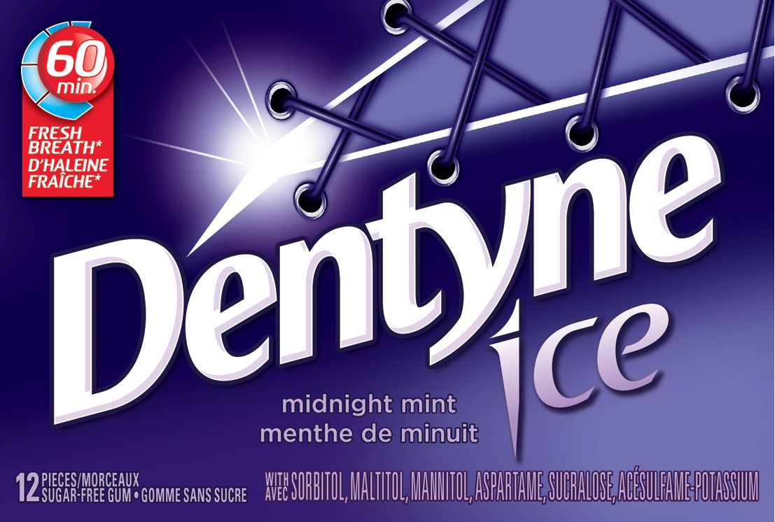 Dentyne Ice Midnight Mint, Sugar Free Gum, 1 Pack (12 pieces)-0