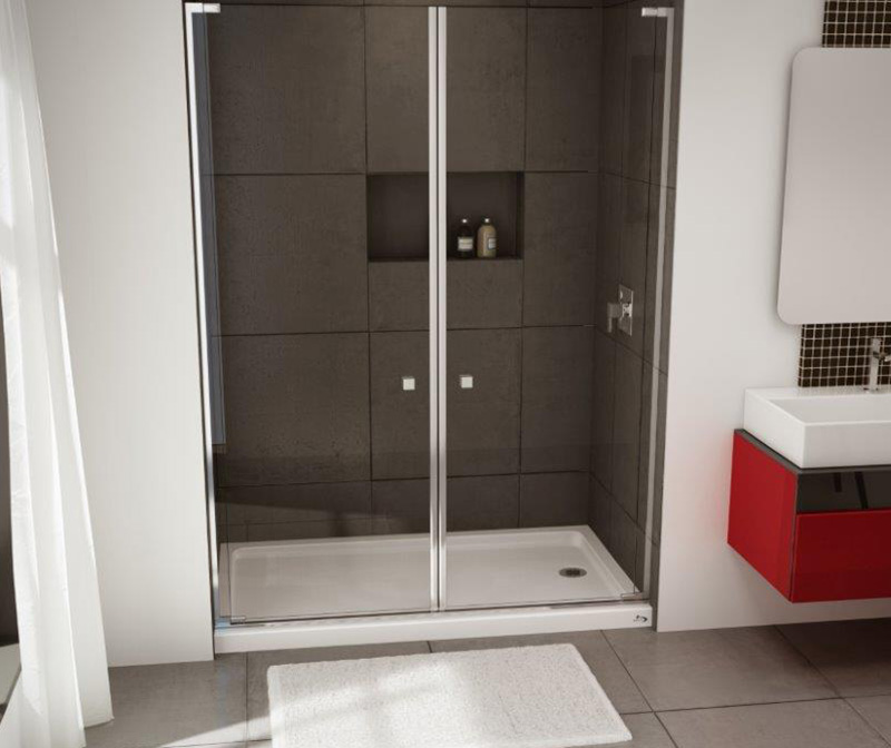 Showercast Porcelain Enamel Alcove Shower Base In Round view 4