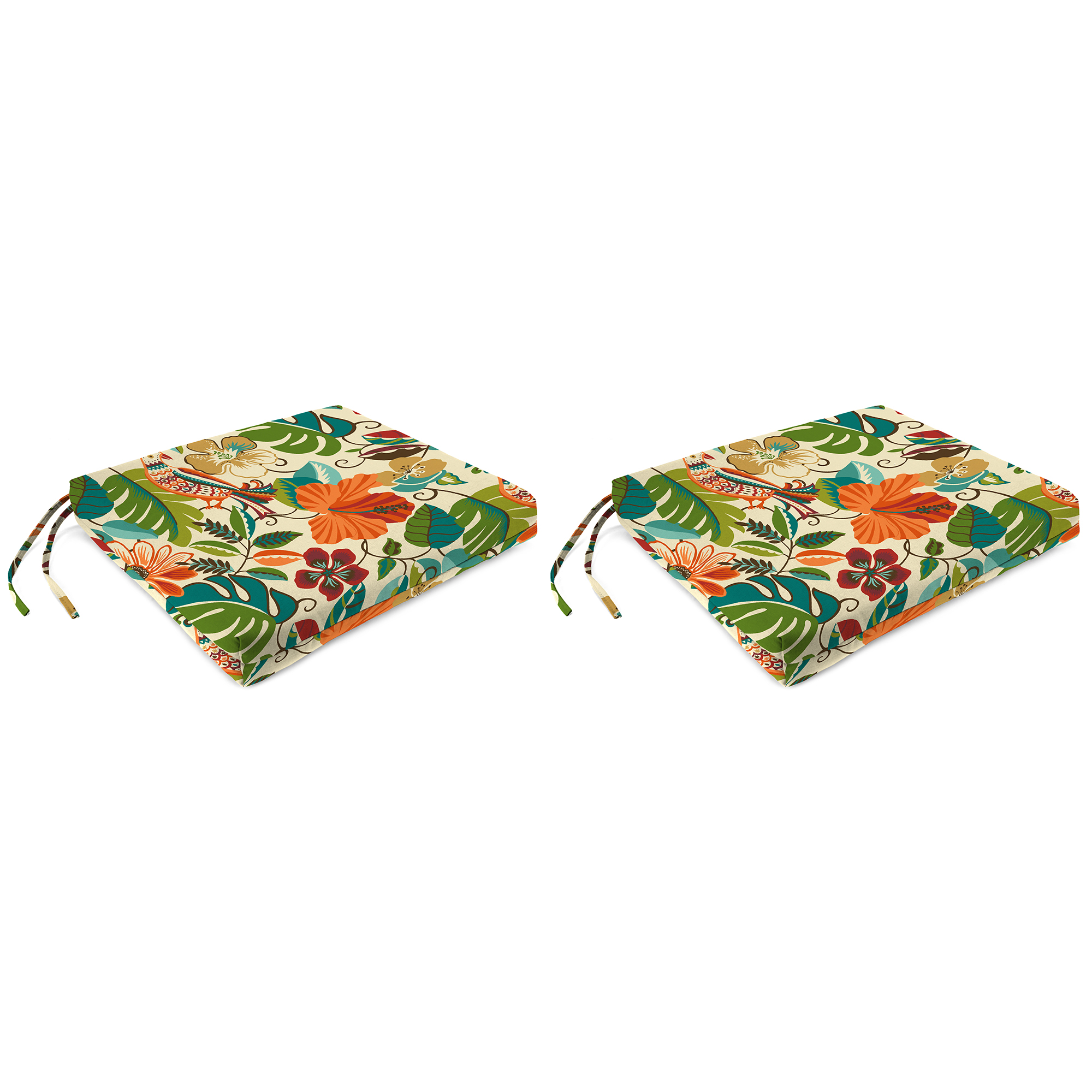 New Outdoor Chair Pad Seat Cushions with Ties 19" x 17", 2-Pack, Fade Resistant - Picture 11 of 21