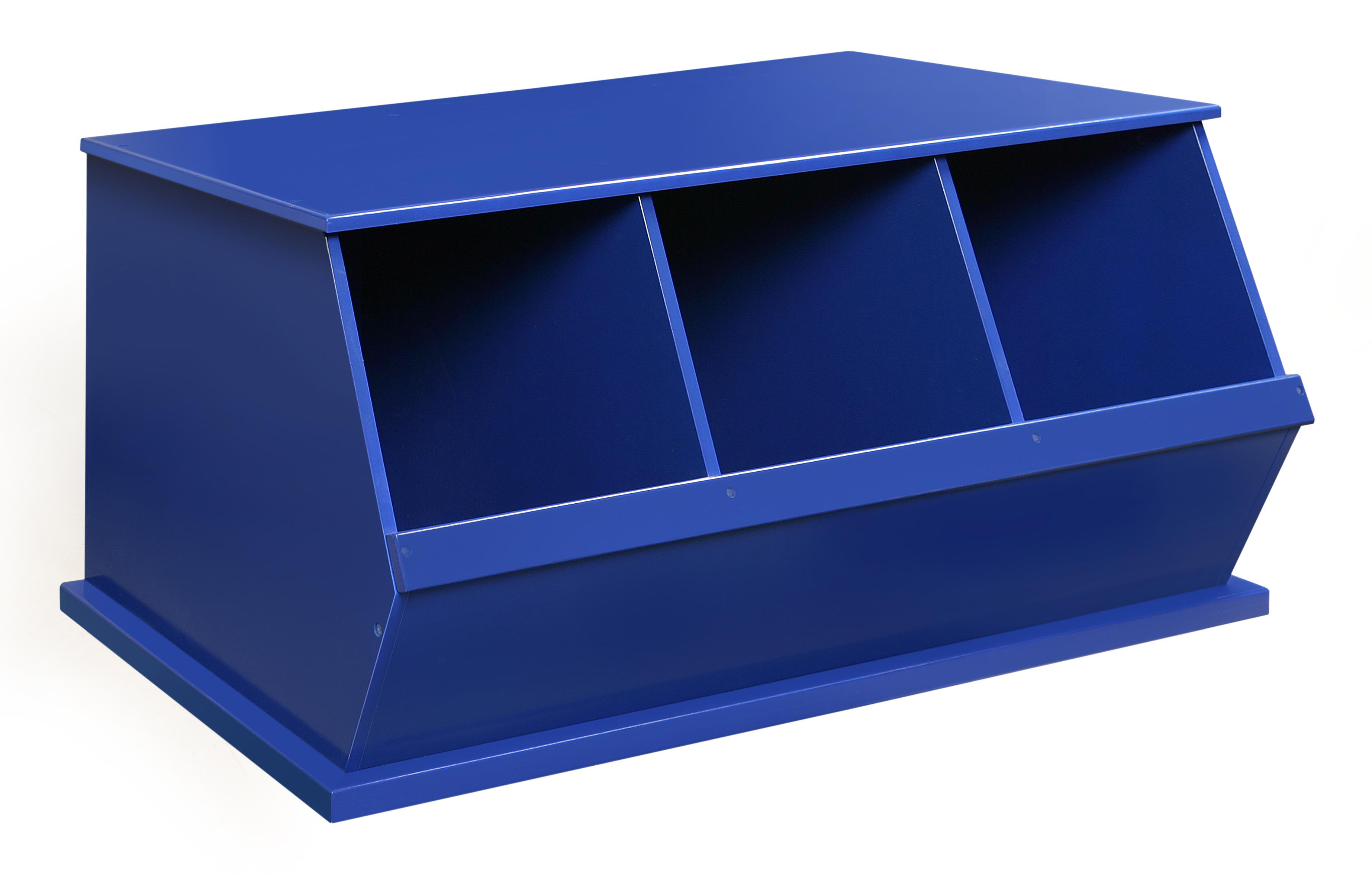 Three Bin Stackable Storage Cubby - Blue