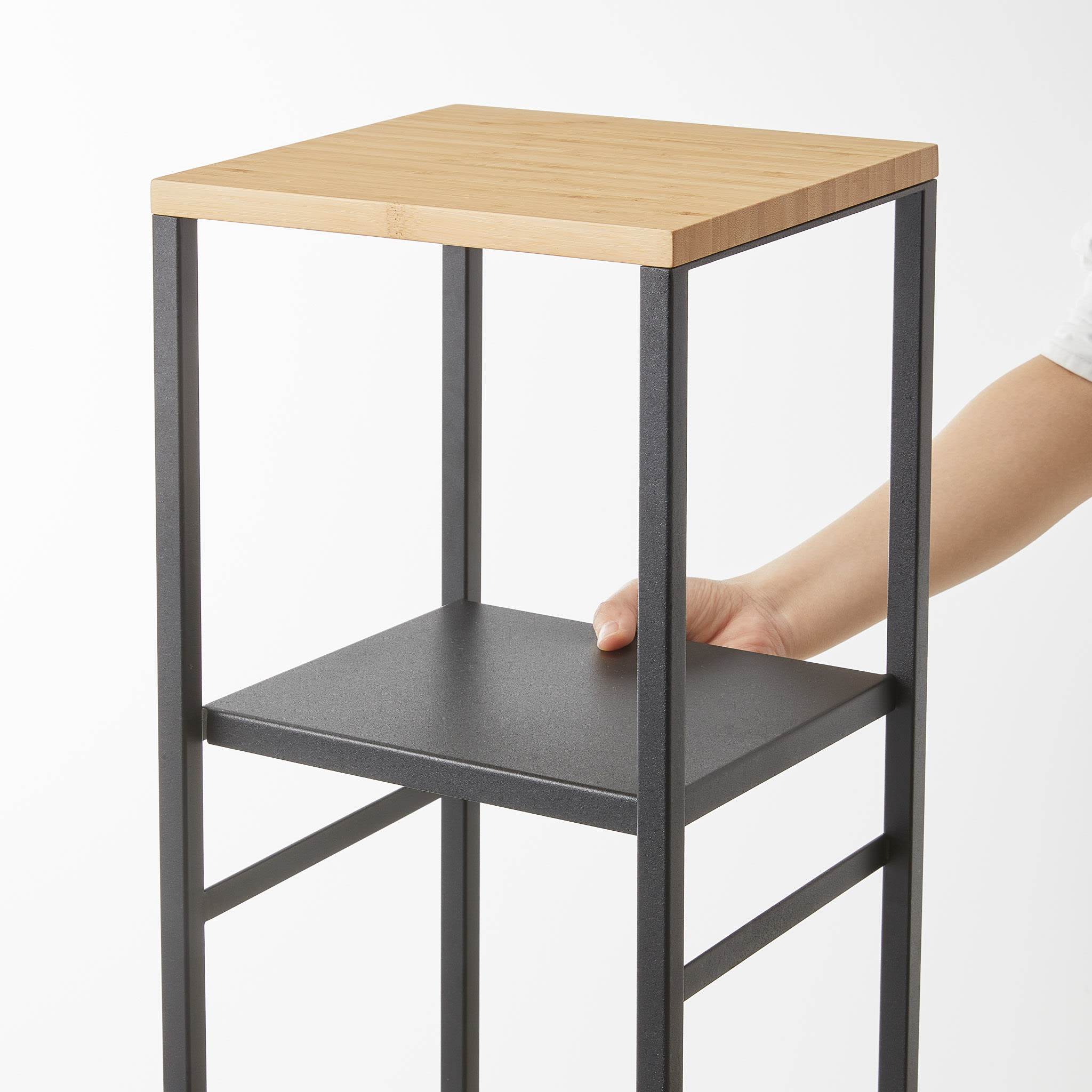 2-Tiered Wood-Top Shelf : Removable Shelf