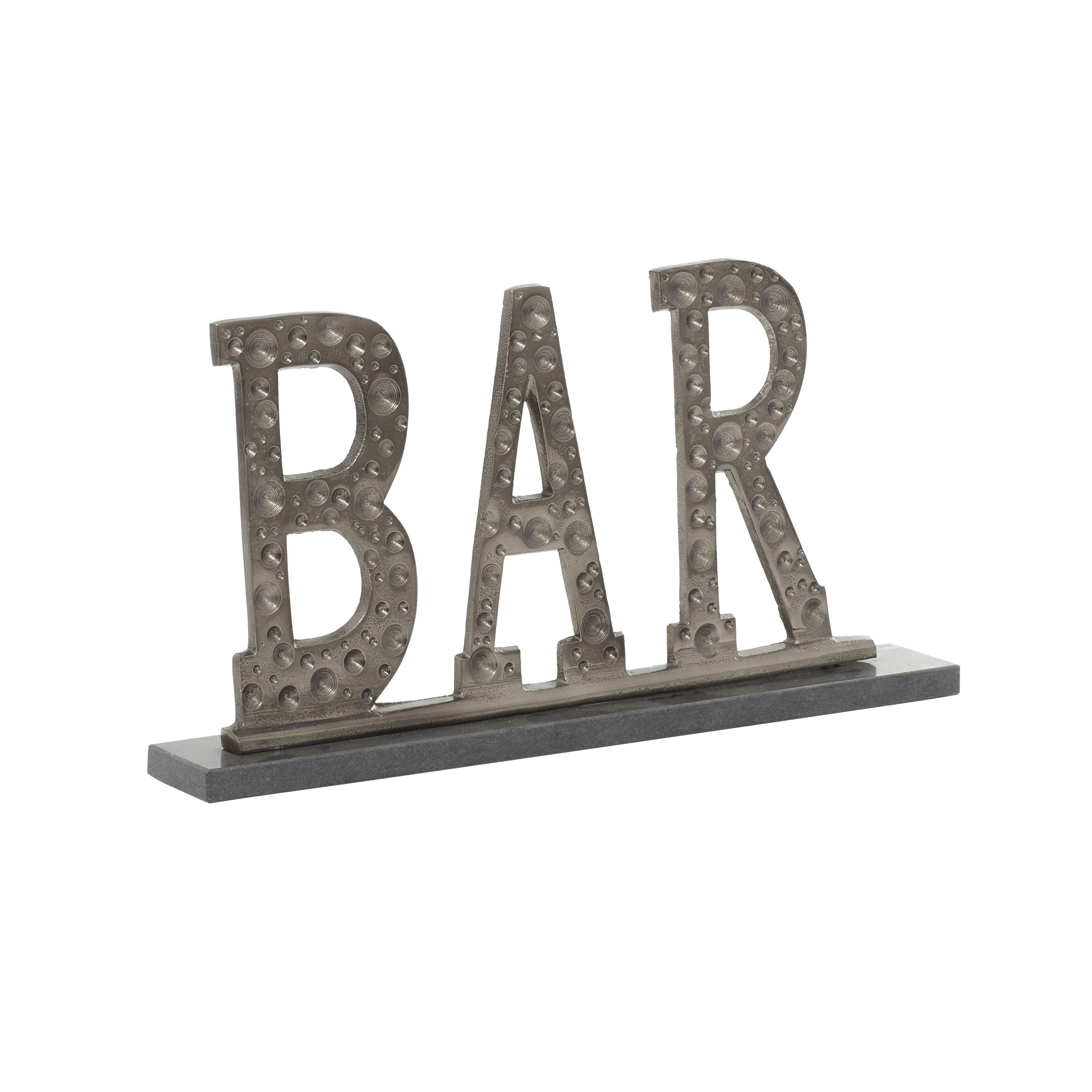 Silver Aluminum Metal  Decorative Sign, 15" x 2" x 8"