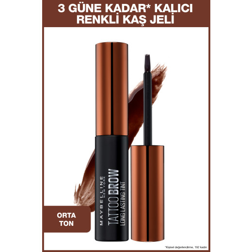 maybelline new york tattoo brow geçici kaş dövmesi - orta ton