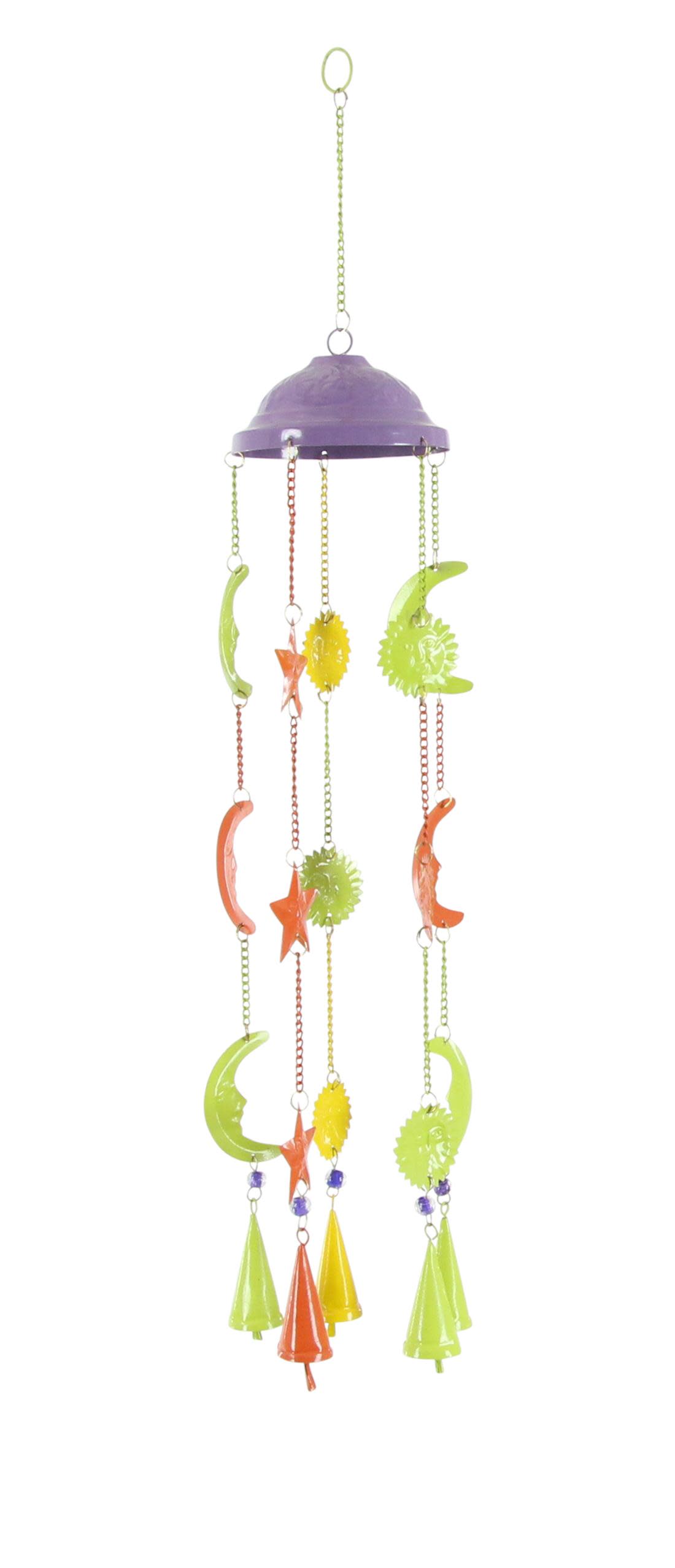 Multi Colored Metal  Windchime, 5" x 5" x 32"