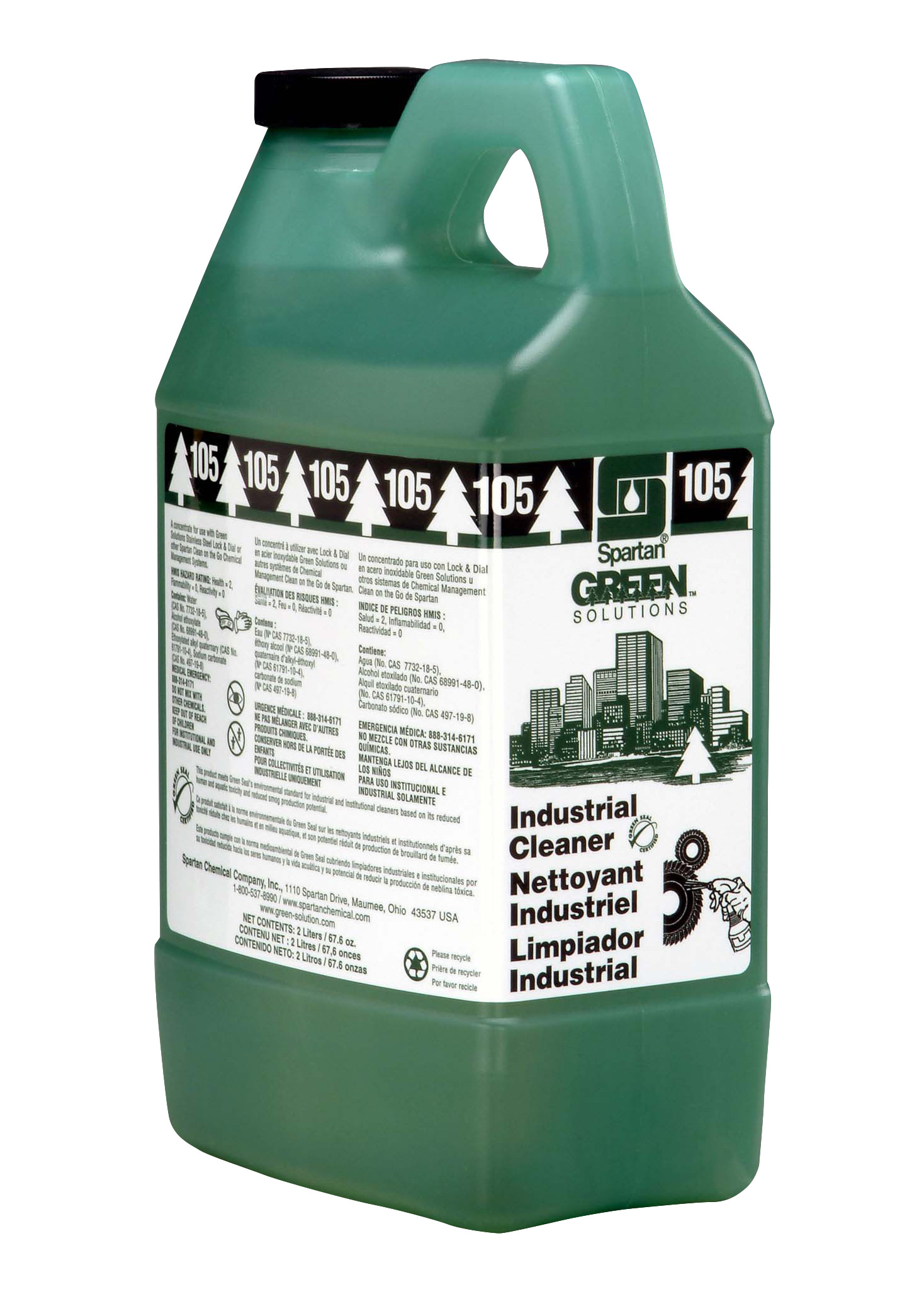 Spartan Chemical Company Green Solutions Industrial Cleaner 105, 2 LITER 4/CS