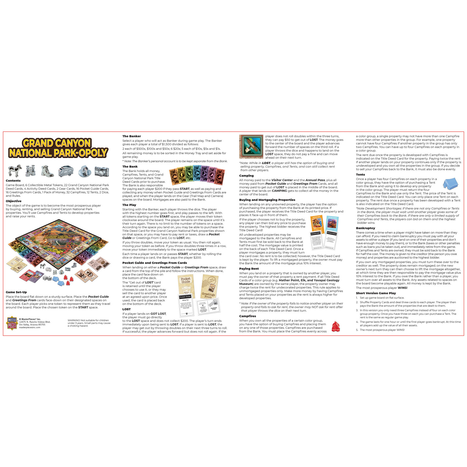 MasterPieces - Grand Canyon National Park Opoly Family Board Game