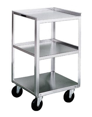 Utility Cart, 3 shelves, carrying capacity 200lbs, 16-5/8"x 18-3/8", stainless steel, weighs 27 lbs.