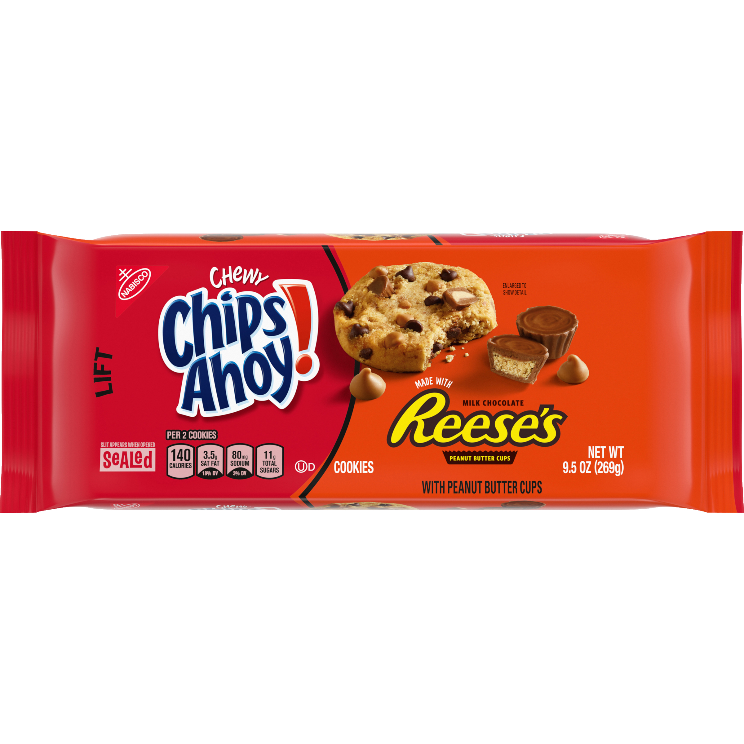 CHIPS AHOY! Chewy Chocolate Chip Cookies with Reese's Peanut Butter Cups, 9.5 oz-thumbnail-2