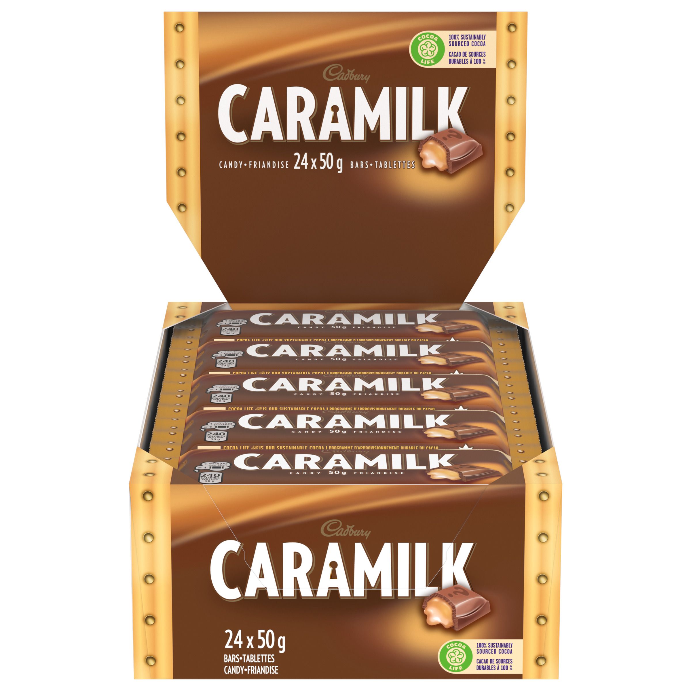 Cadbury Caramilk 50g Singles Bar, 24CT