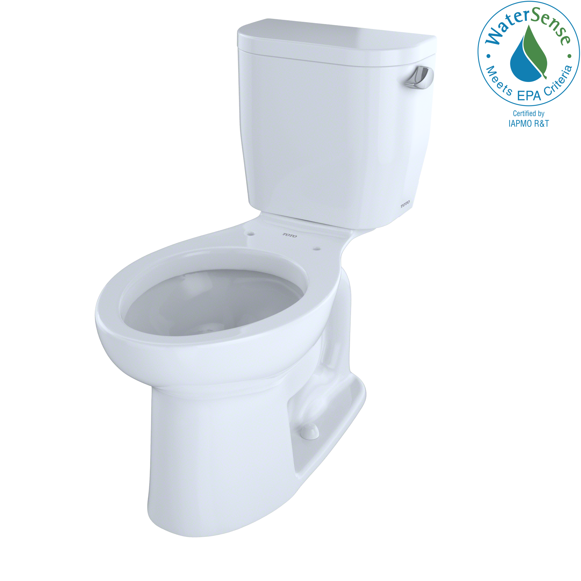 TOTO Entrada Two-Piece Elongated 1.28 GPF Universal Height Toilet with Right-Hand Trip Lever, Cotton White, Vitreous China, CST244EFR#01