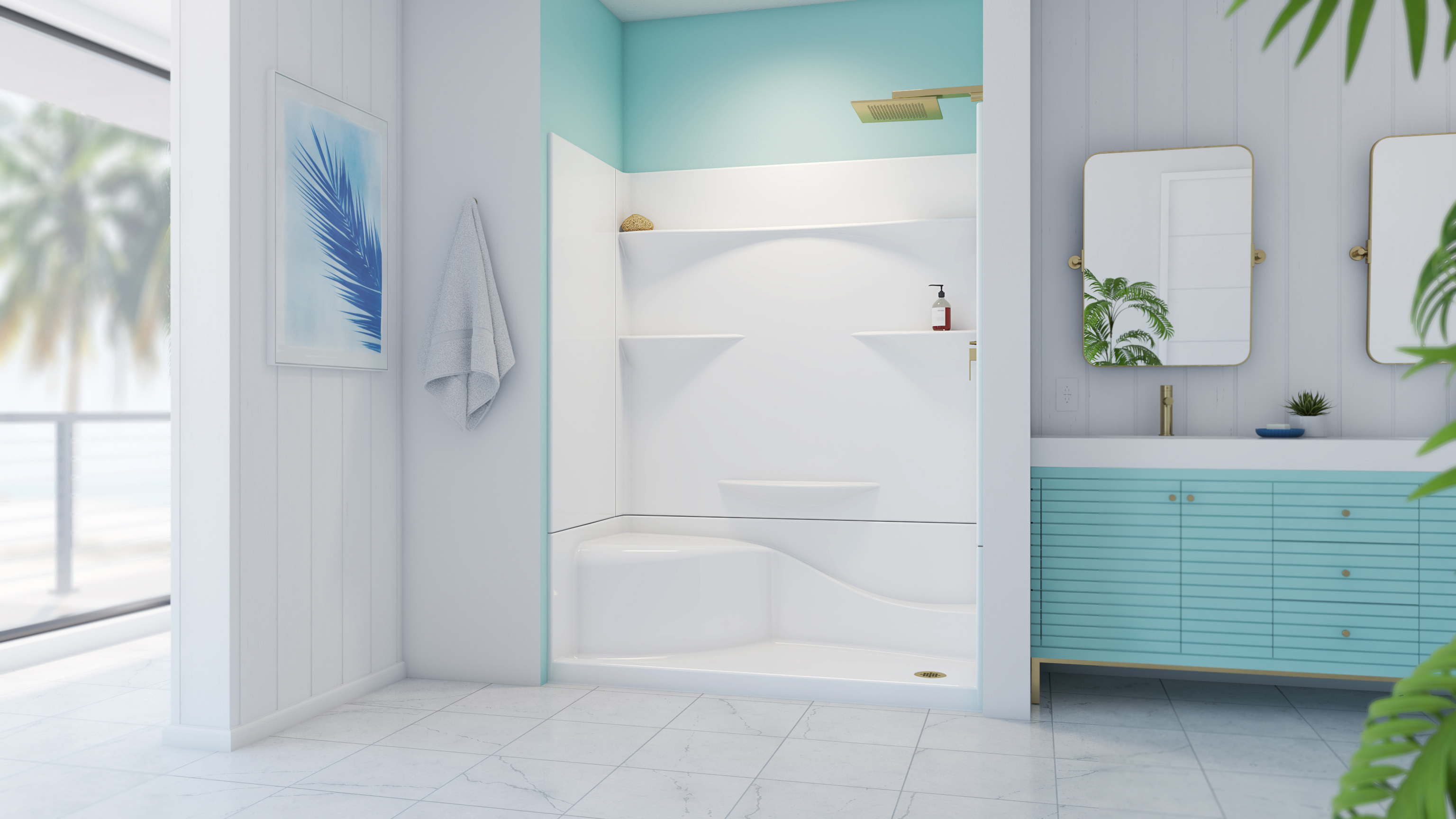 6030span Acrylx Alcove Shower Base In view 8