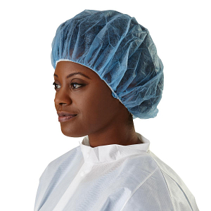 Bouffant Caps, Latex Free - Blue, Large (24")- 100/Box