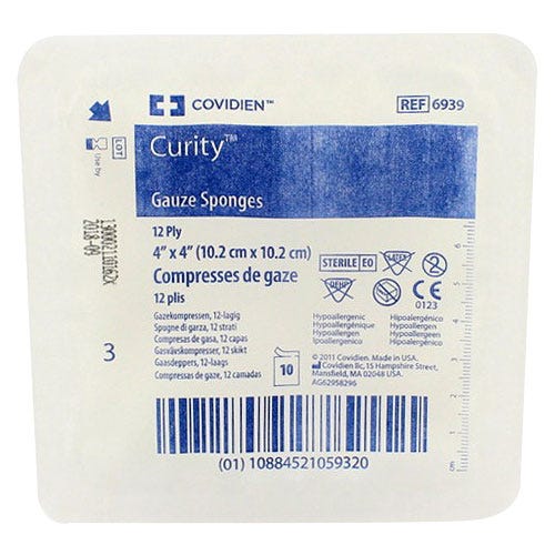 Box - Curity Gauze Sponge Sterile 4" x 4" 12Ply - 10/Box