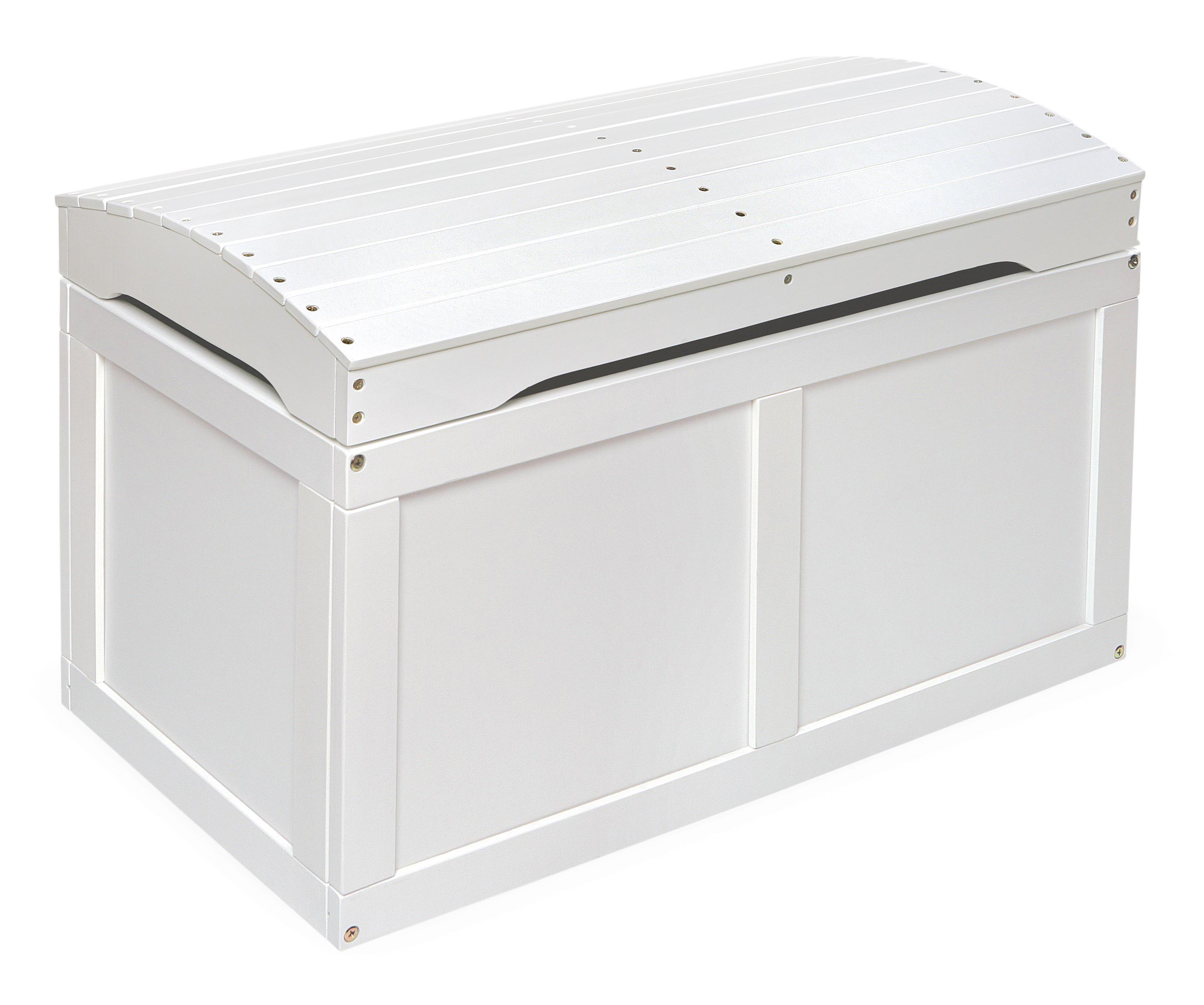 Hardwood Barrel Top Toy Chest - White