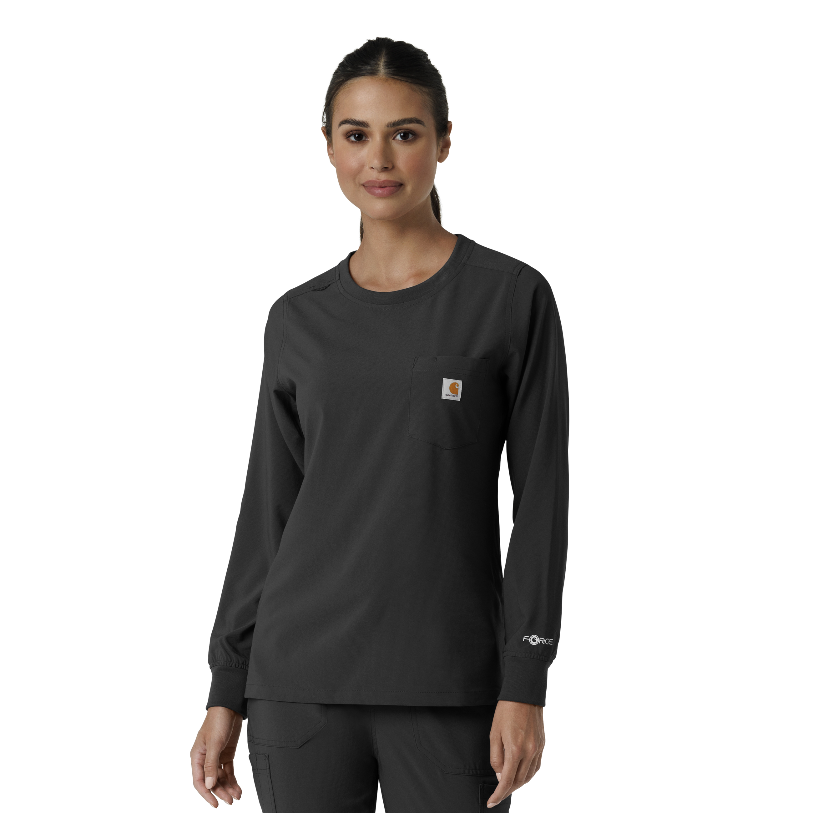 Force Cross&#45;Flex Women&#39;s Crew Neck Long Sleeve Scrub Top-Carhartt