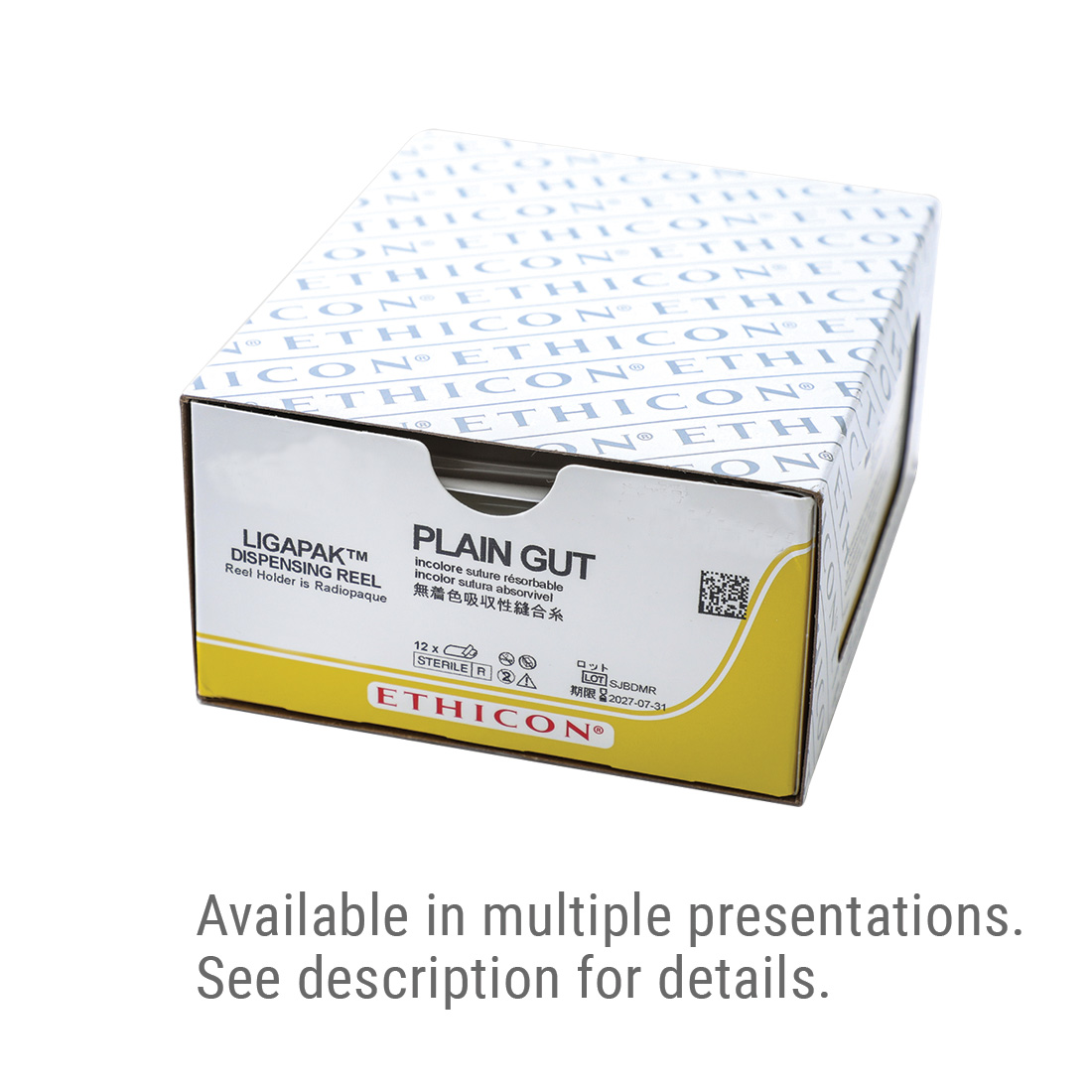 Plain Gut Suture, 3-0, LIGAPAK Reel, 54" Length - 12/Box