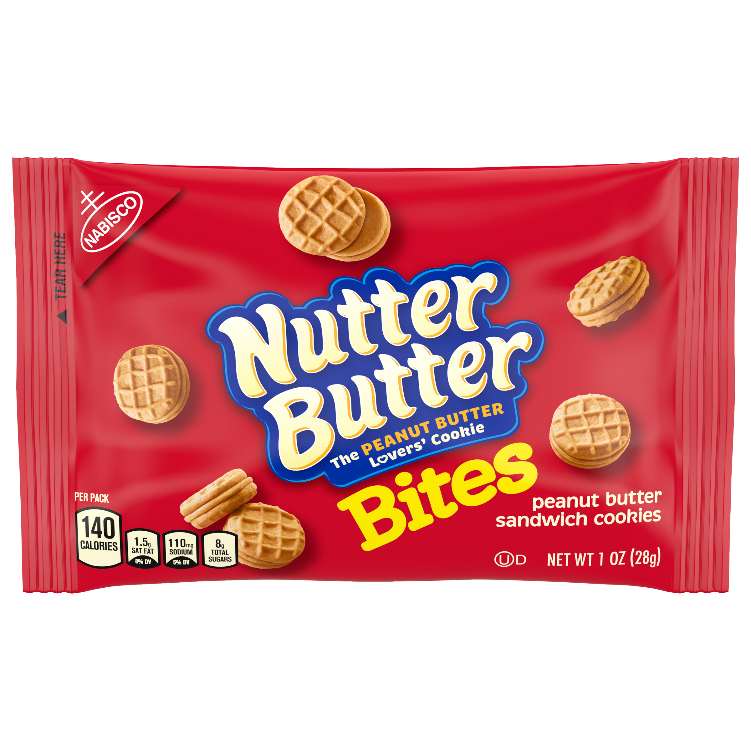 Nutter Butter Bites Peanut Butter Sandwich Cookies, 1 oz Snack Pack