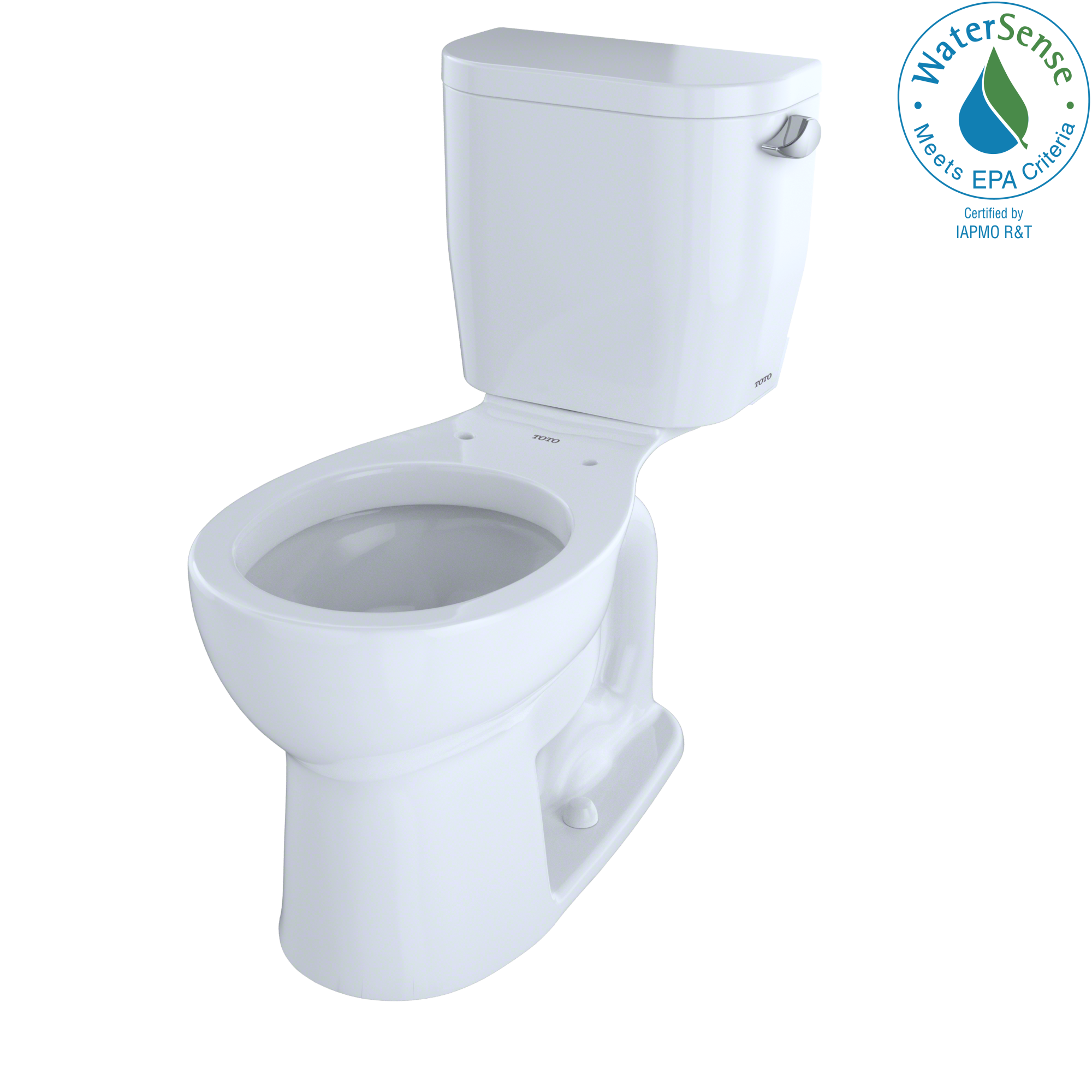 TOTO Entrada Two-Piece Round 1.28 GPF Universal Height Toilet with Right-Hand Trip Lever, Cotton White, Vitreous China, CST243EFR#01