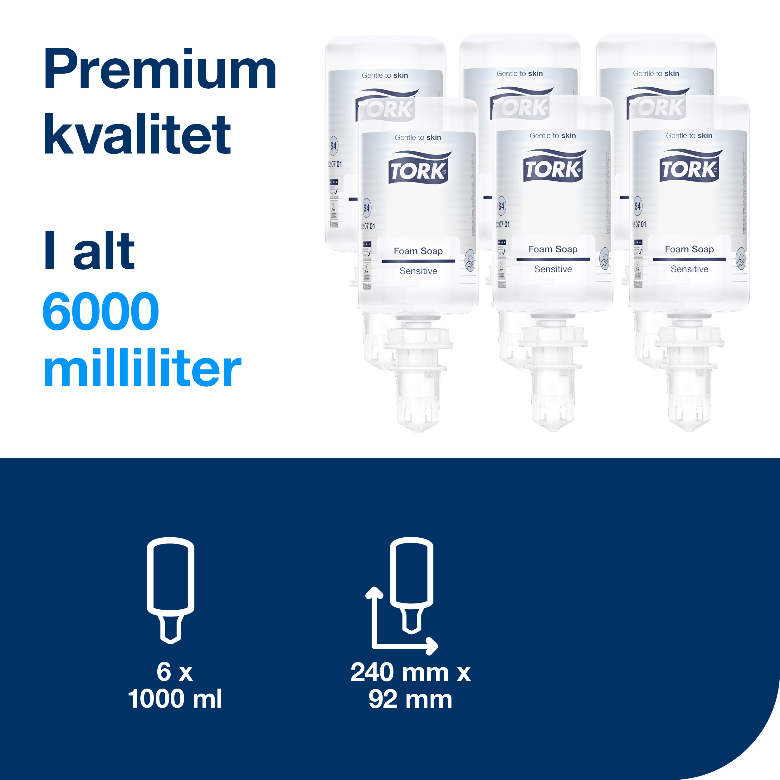 Håndsæbe, Skum, Refill, 1000 ml, Tork Premium S4
