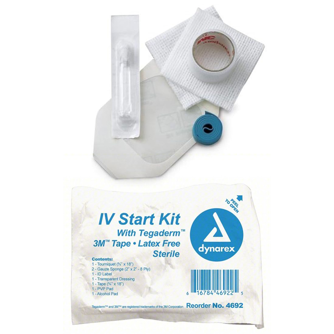 IV Start Kit w/Tegaderm Dressing LF Sterile