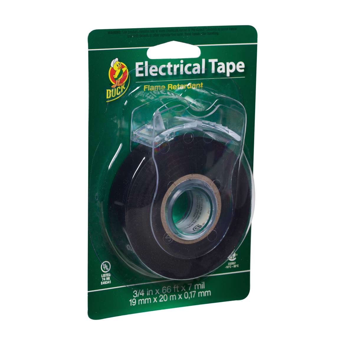 Duck® Brand Professional Electrical Tape with Dispenser - Black, .75 in. x 66 ft. x 7 mil. Image