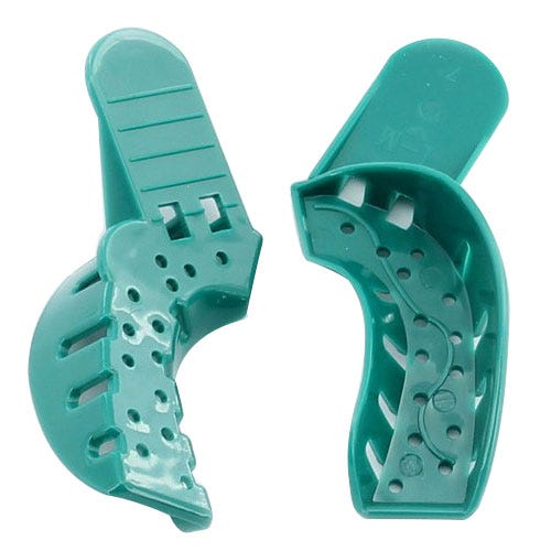 Impression Tray # 7 Perforated Upper Right and Lower Left Green - 12/Bag