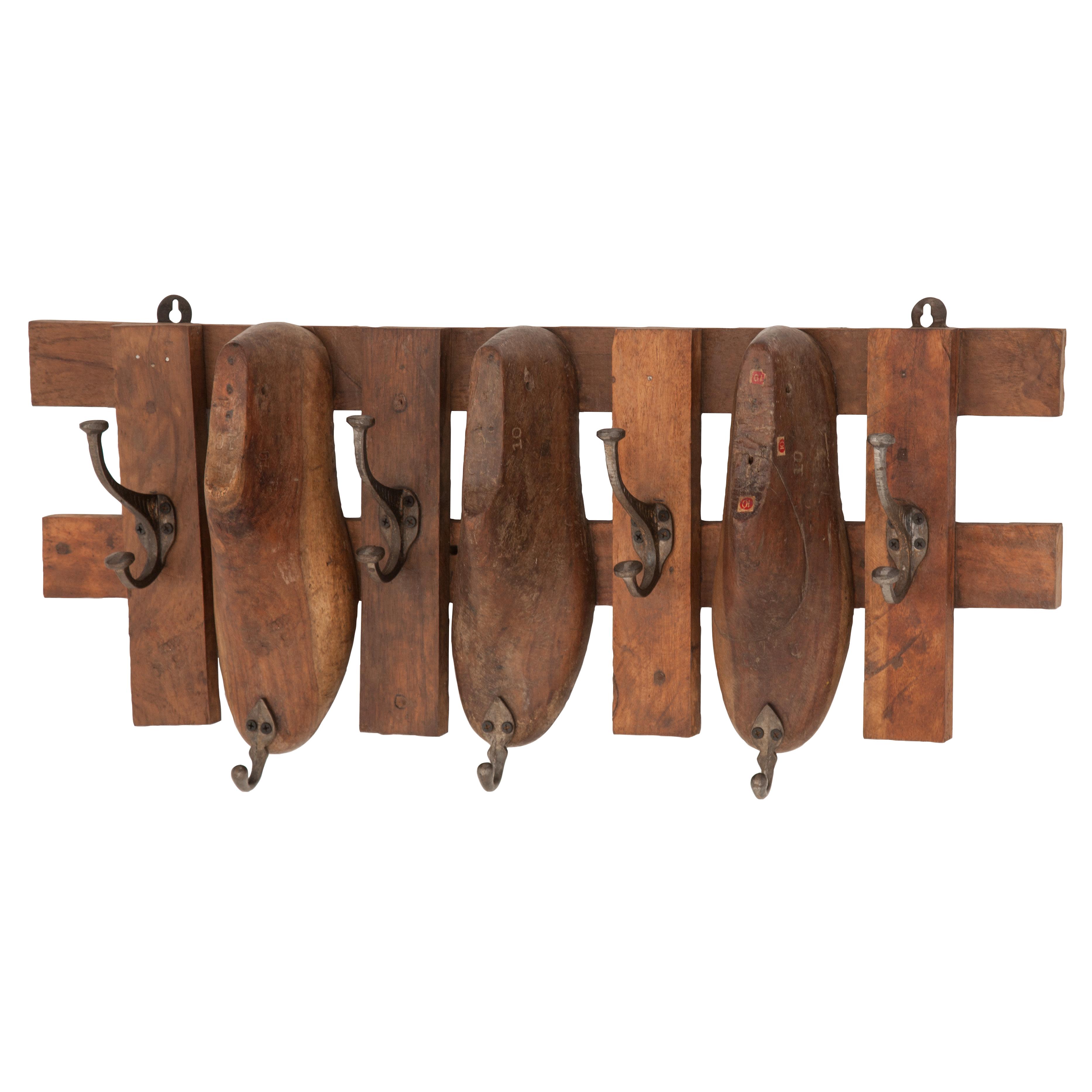 Distressed Brown Wood  Wall Hook